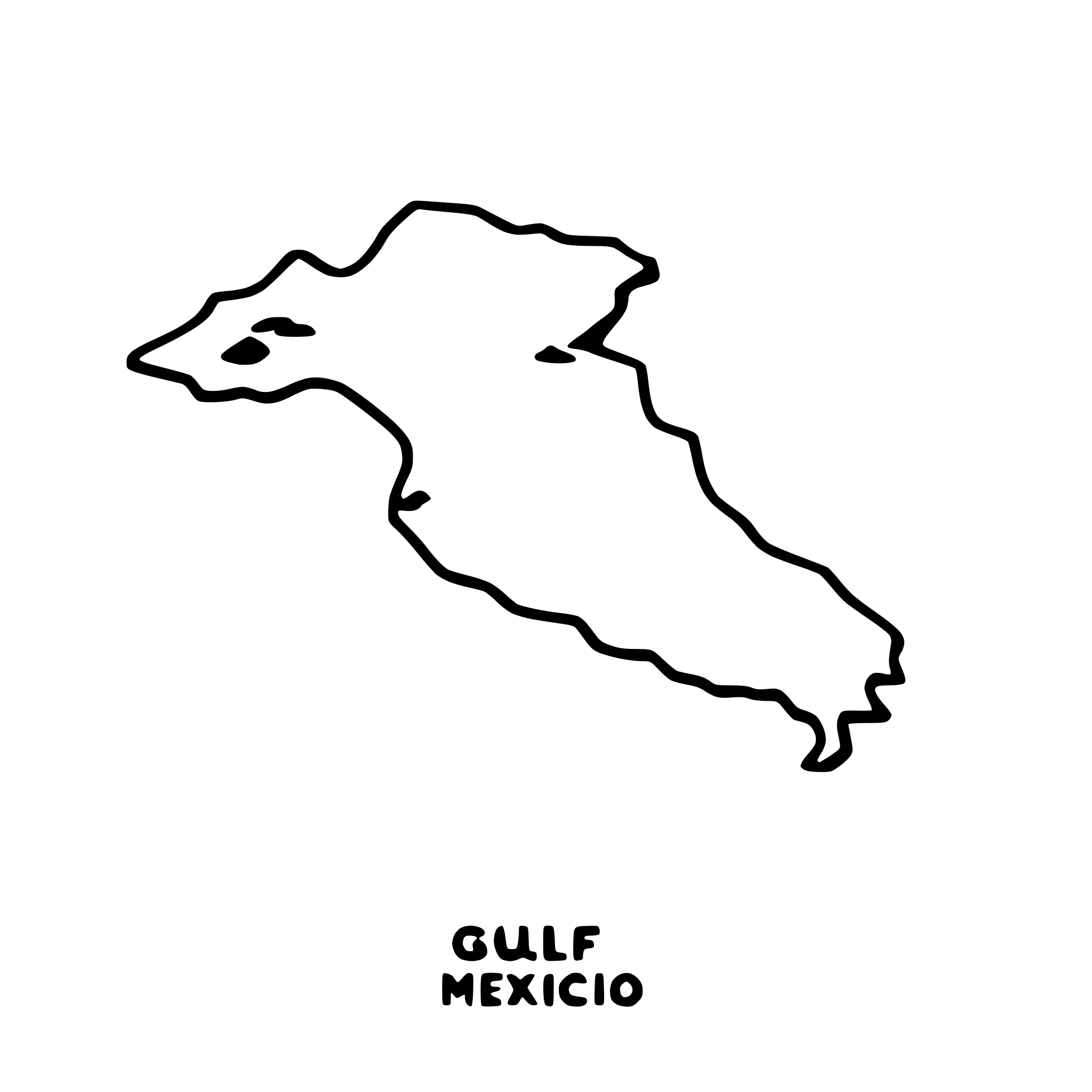 AI-generated SVG of a A map showing the Gulf of Mexico