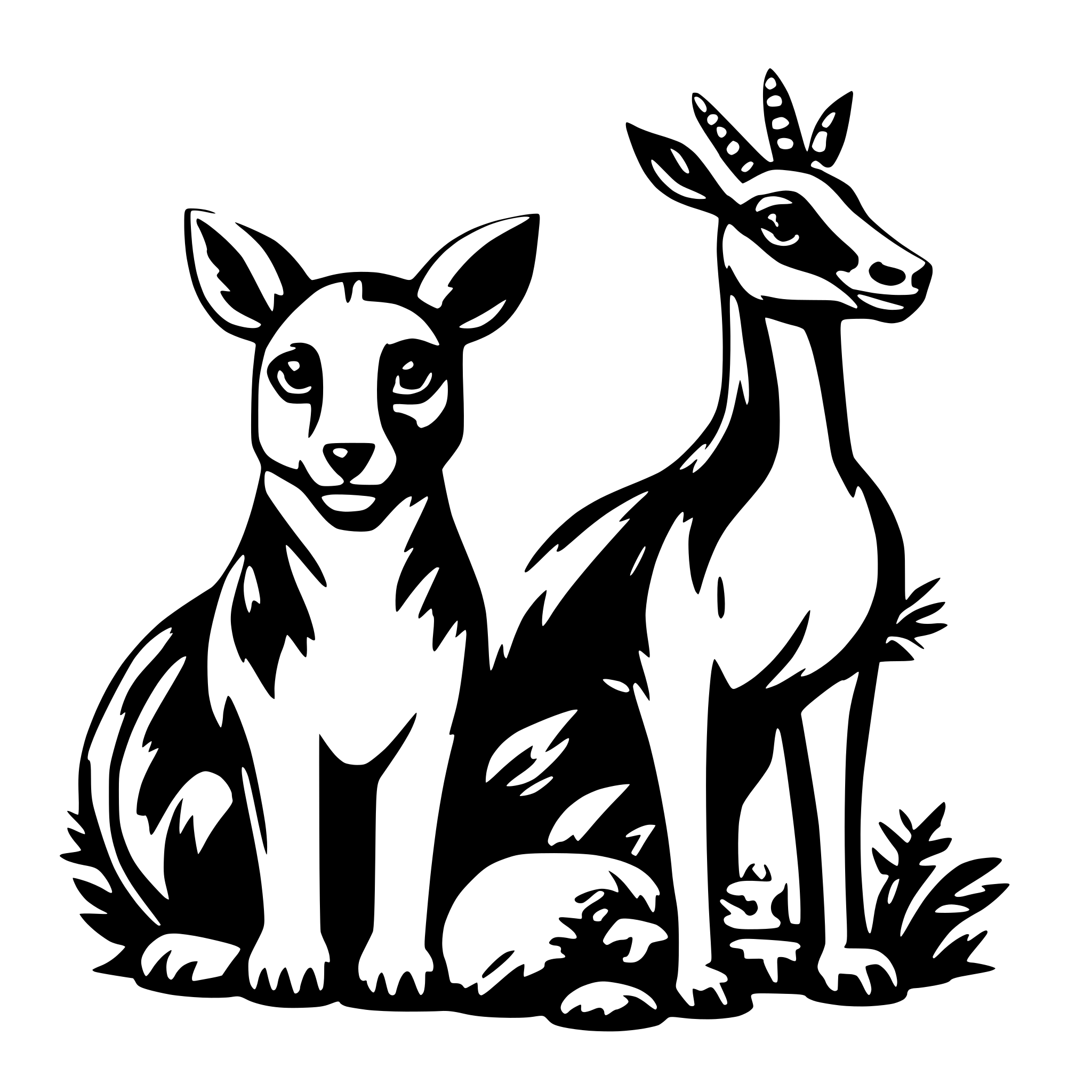 AI-generated SVG of 'group of different animals'