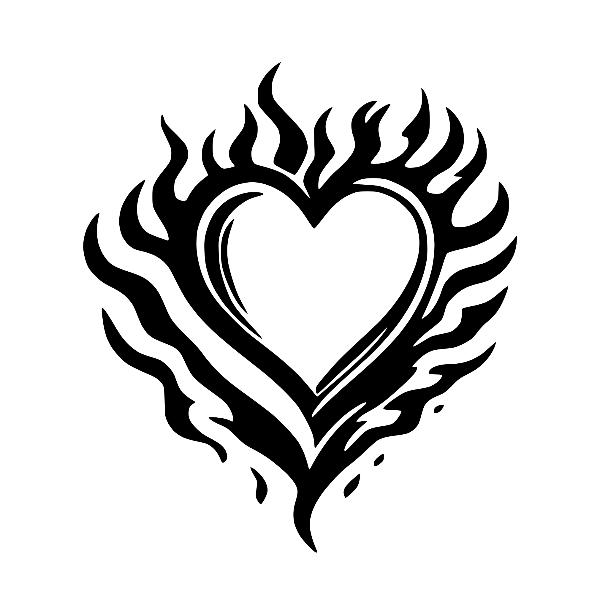 AI-generated SVG of a flaming heart