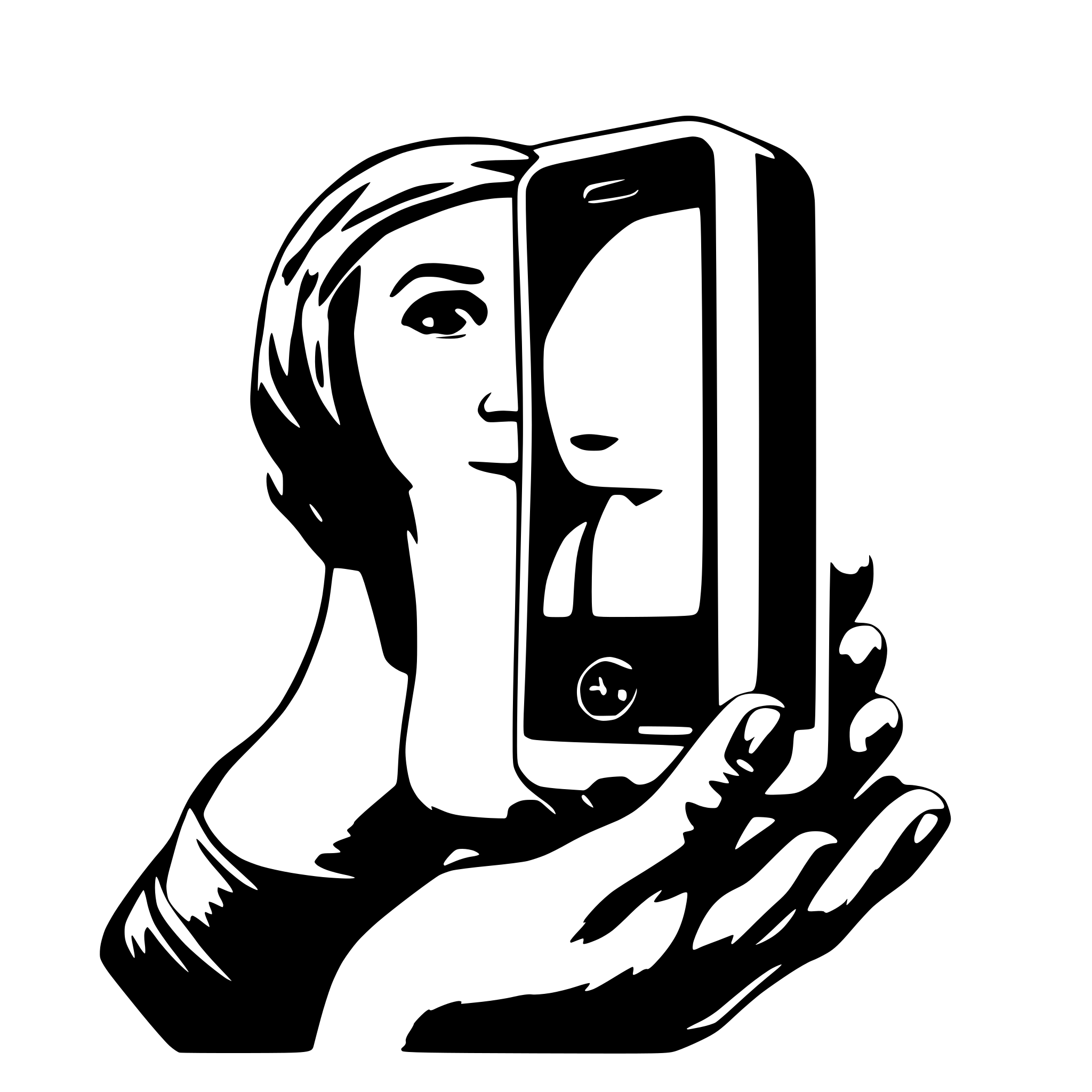 AI-generated SVG of a A smartphone with notification bubble show person icon in popping up on the screen. AI-generated SVG of a A smartphone with notification bubble show person icon in popping up on the screen.