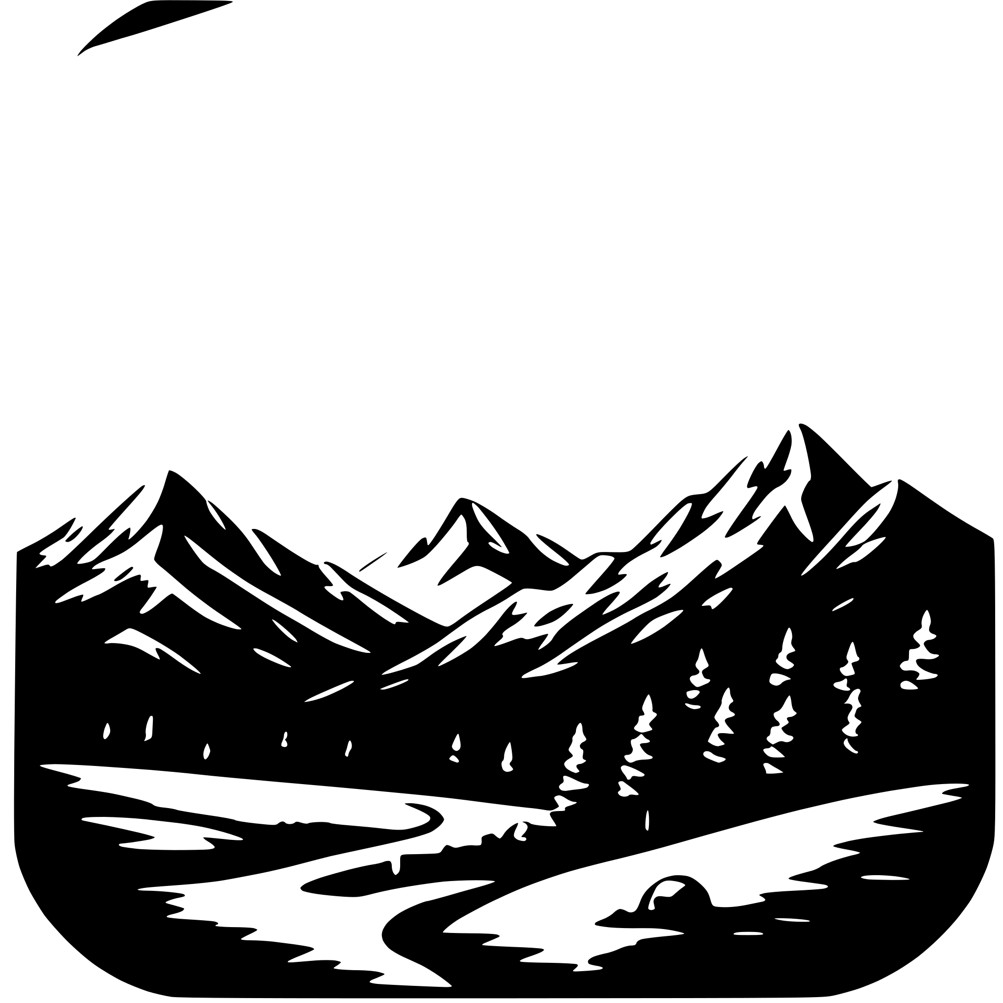 AI-generated SVG of a moon and mountains