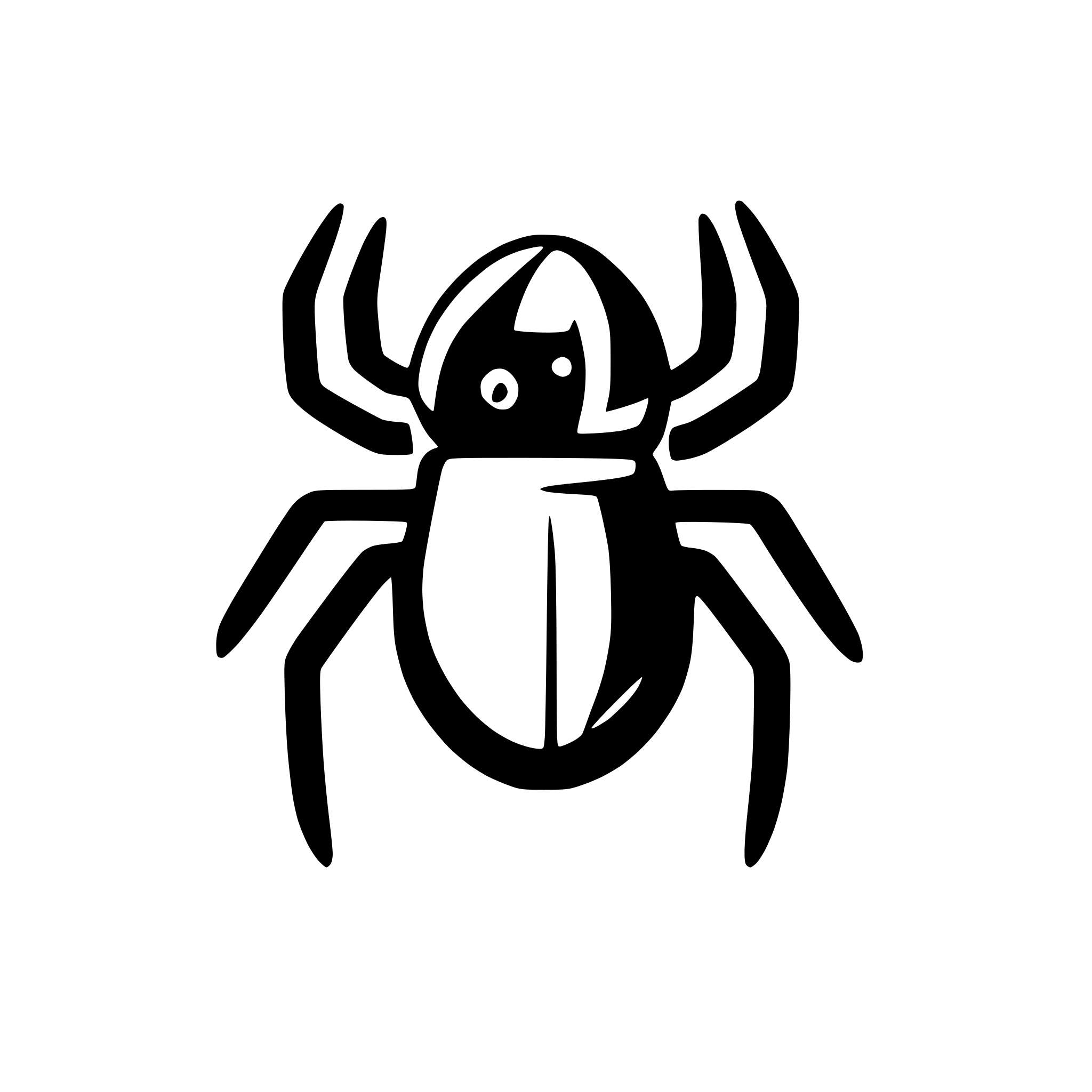 AI-generated SVG of a icon spider, anatomicly right, fully black