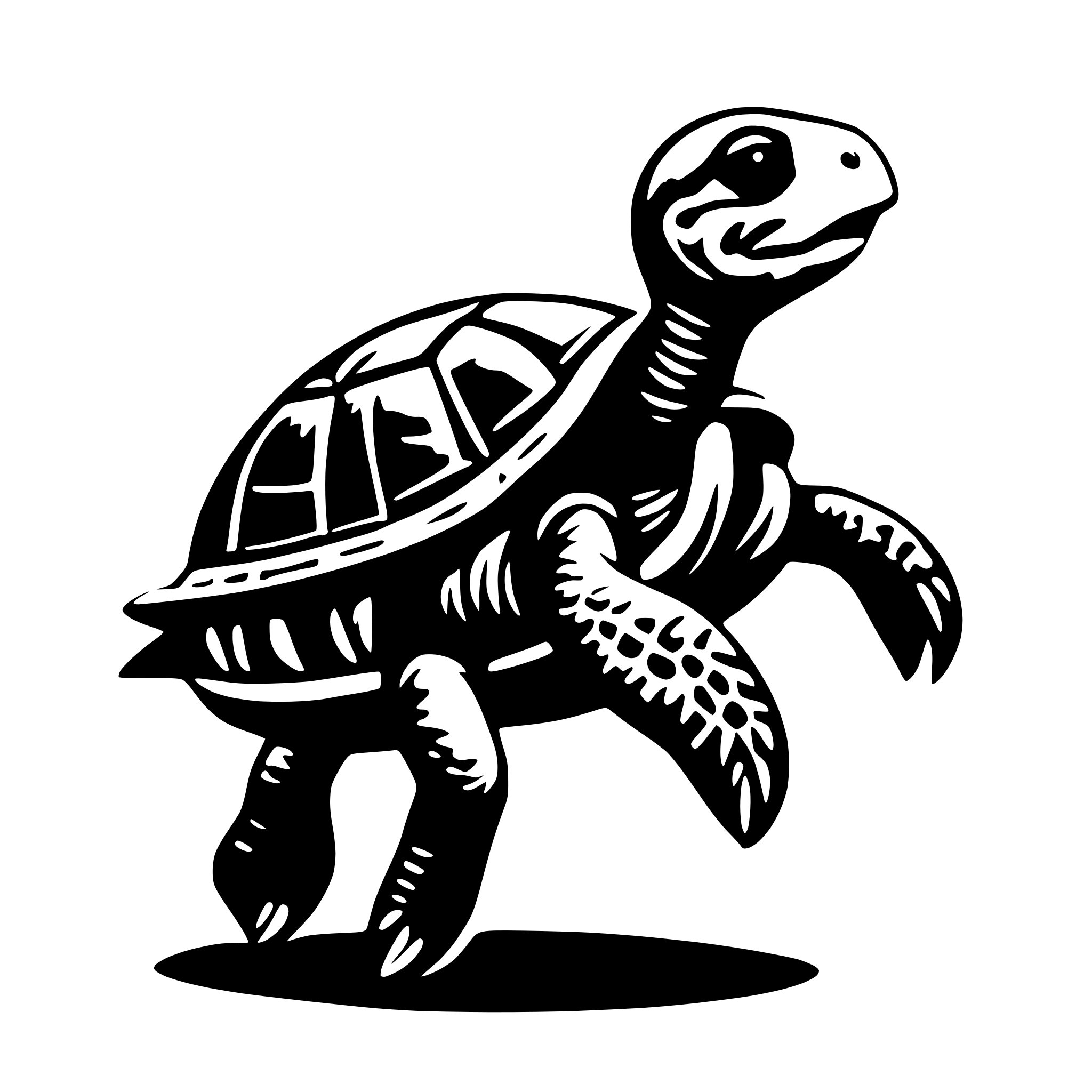 AI-generated SVG of 'racing turtle'
