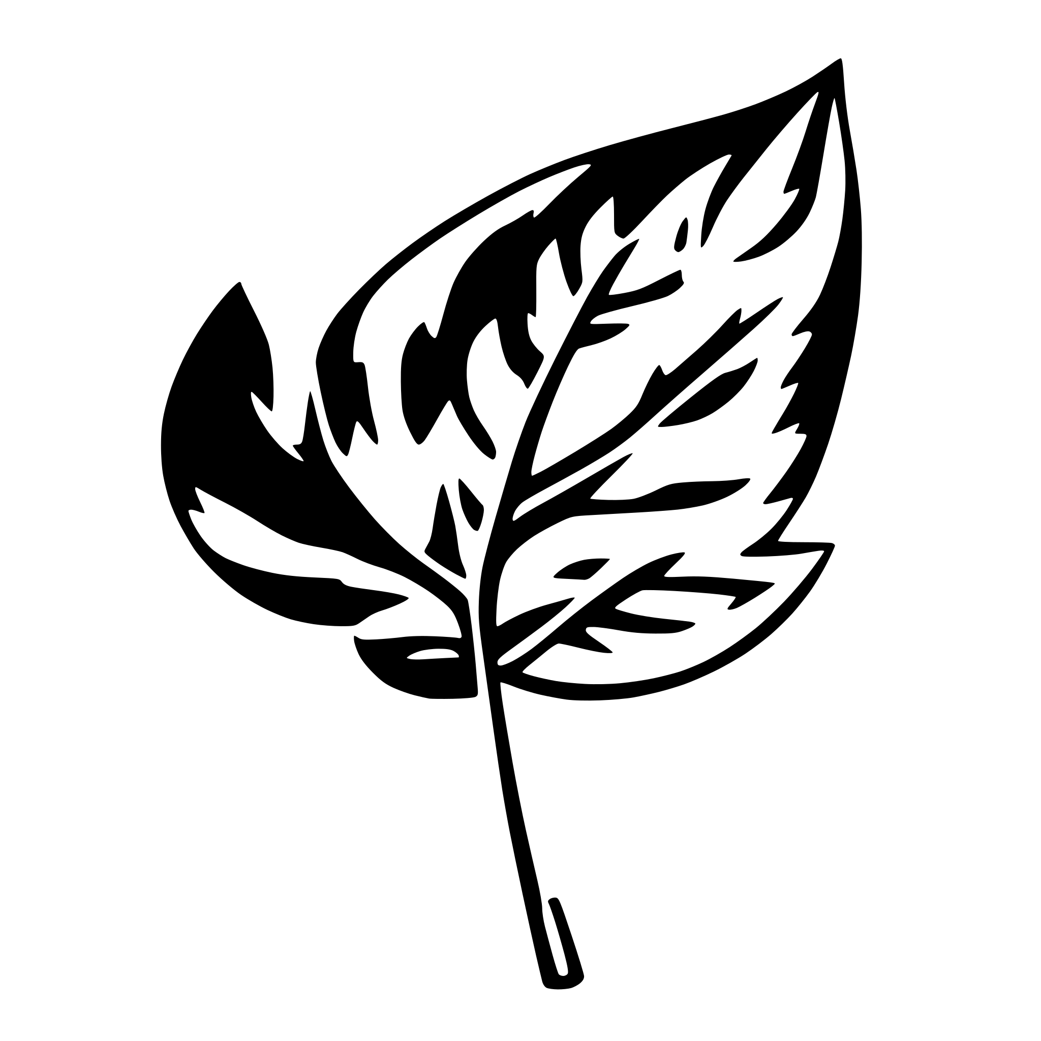 AI-generated SVG of a 1 simple leaf falling