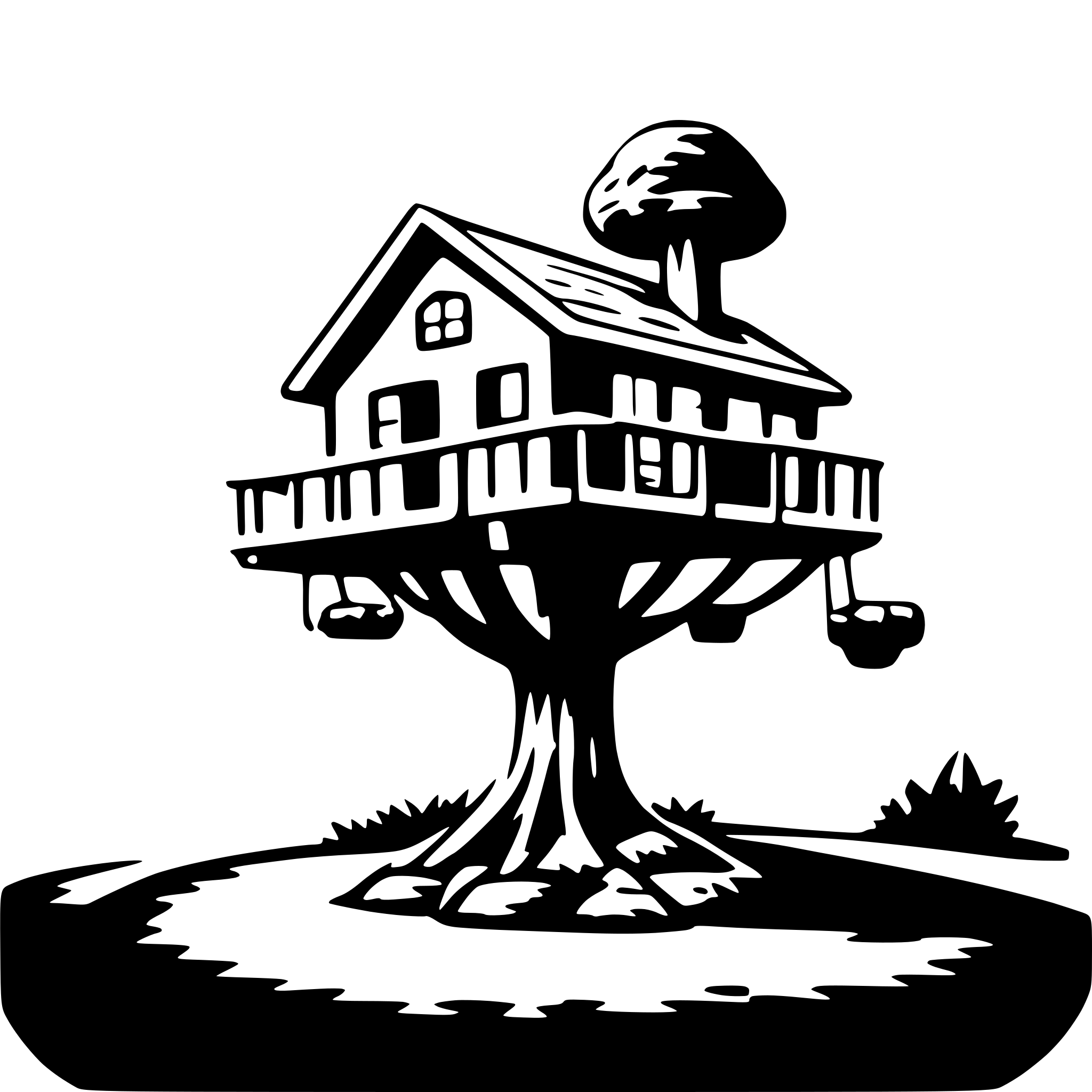 AI-generated SVG of 'treehouse'
