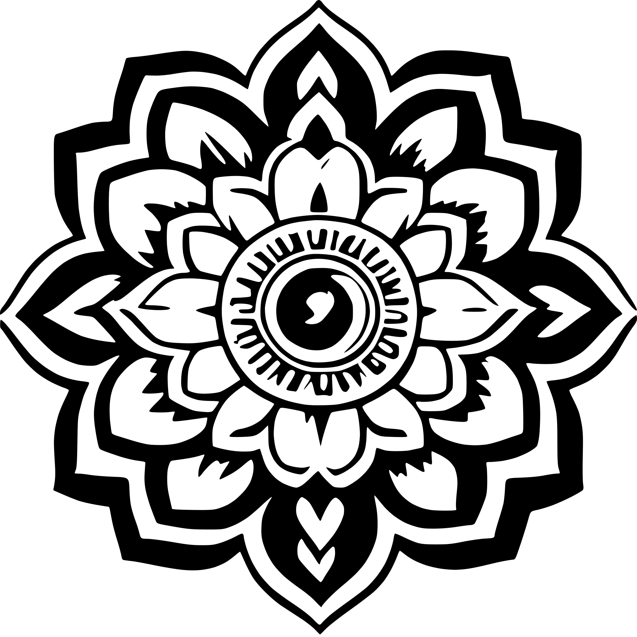 AI-generated SVG of 'mandala flower'