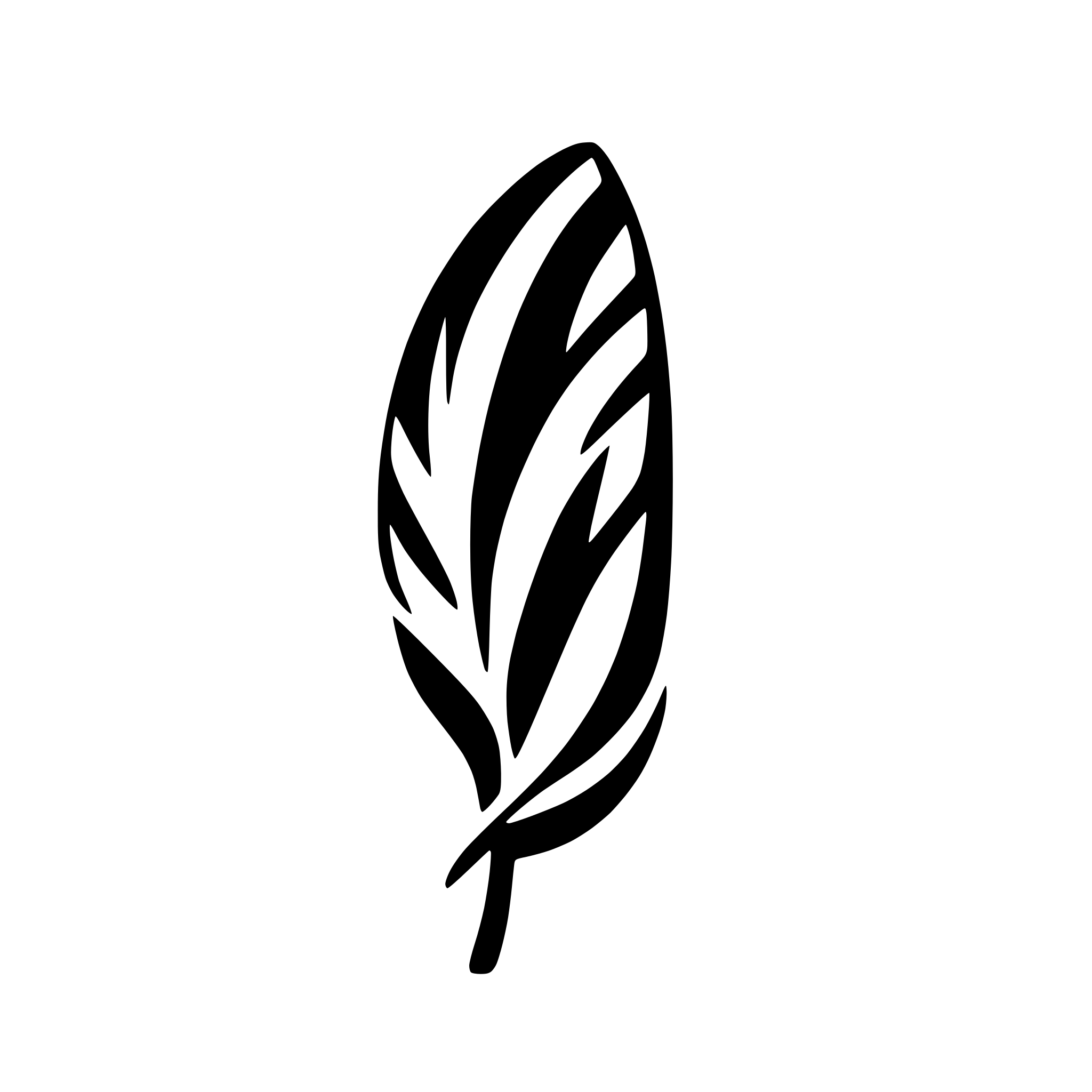 AI-generated SVG of 'abstract feather with curve'