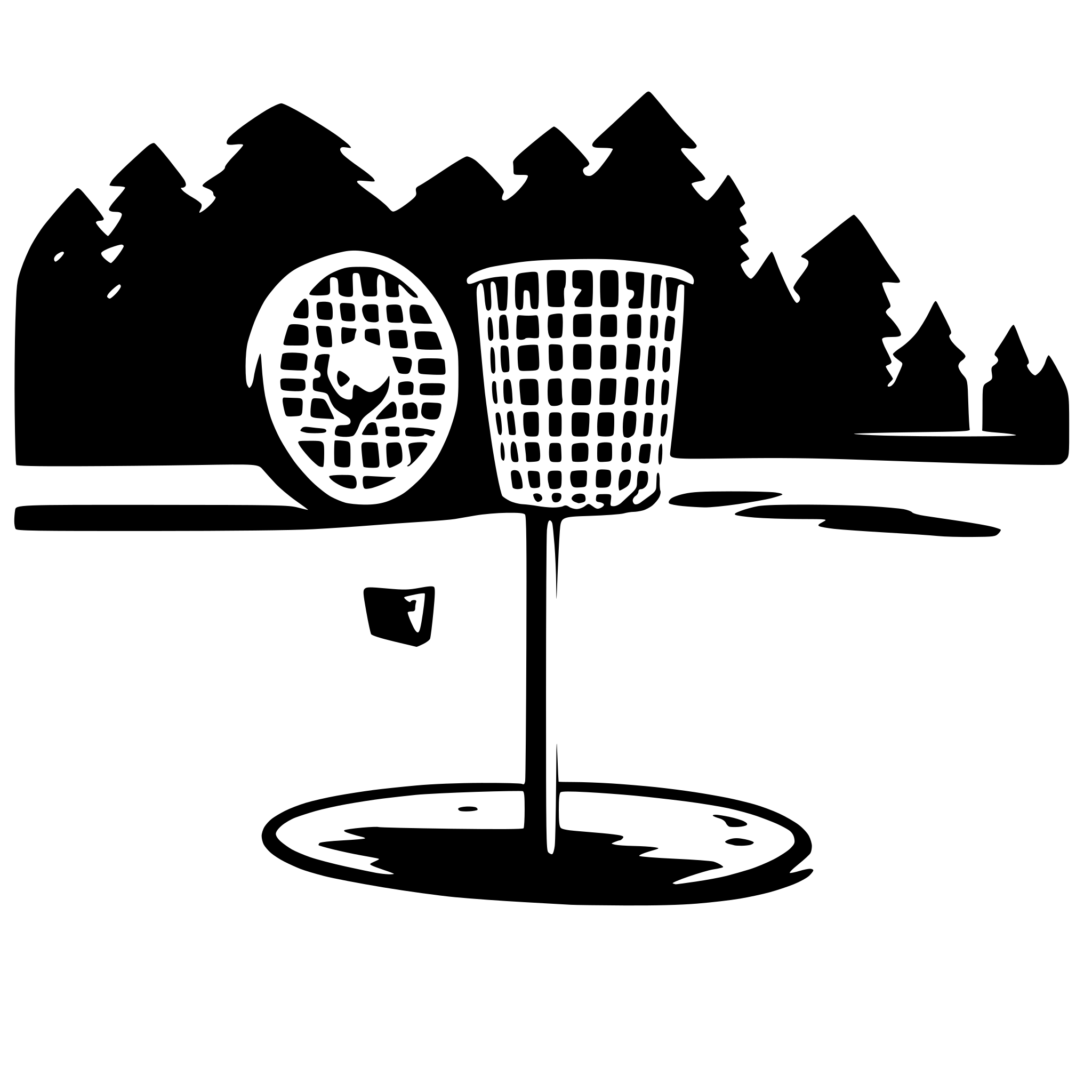 AI-generated SVG of 'Disc golf basket'
