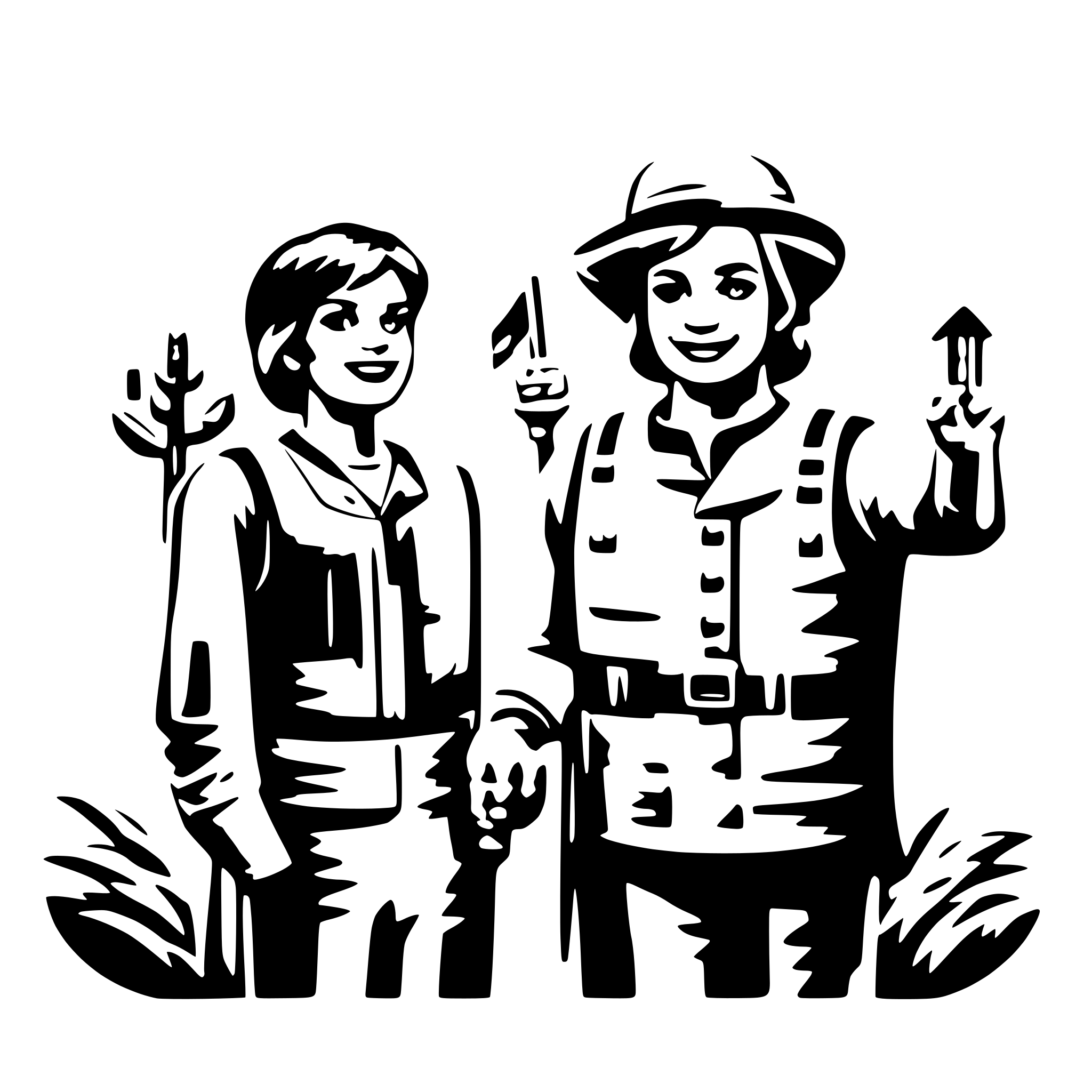 AI-generated SVG of a MORE THAN TWO FARMER COMMUNICATION