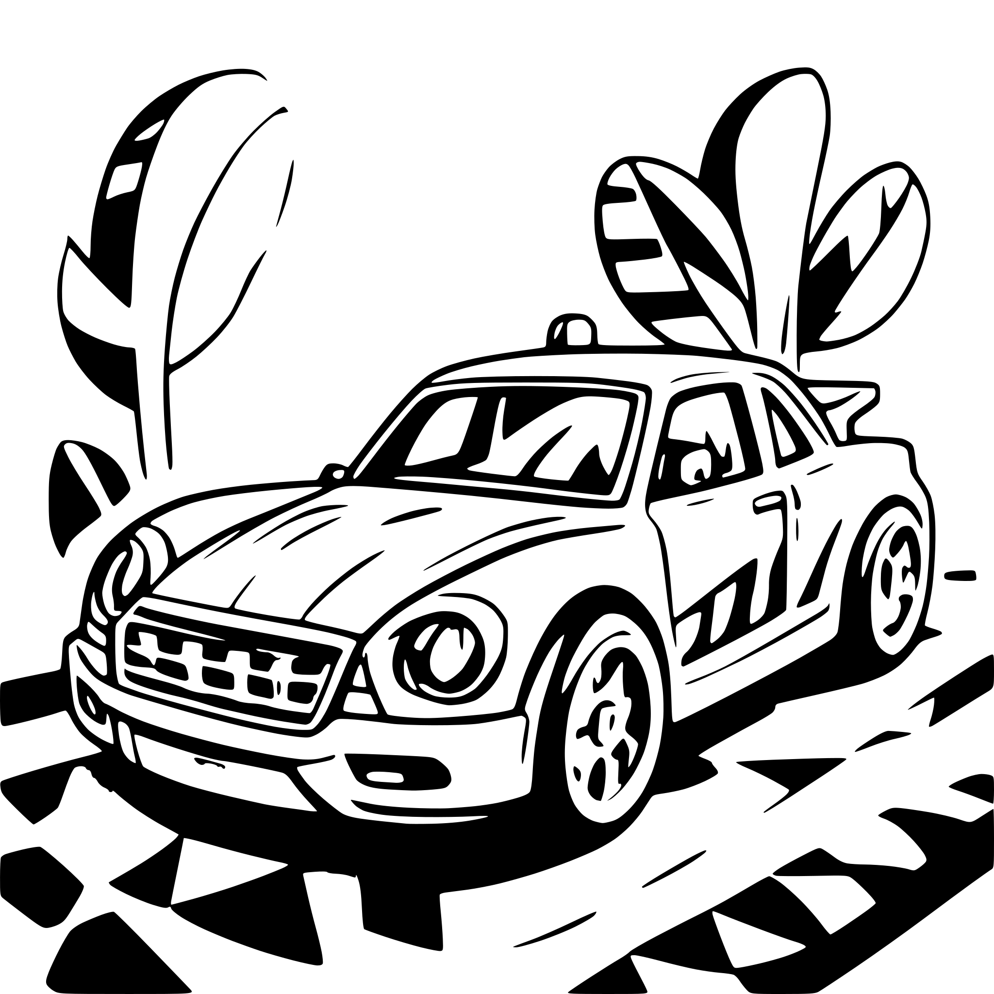 AI-generated SVG of a rally car