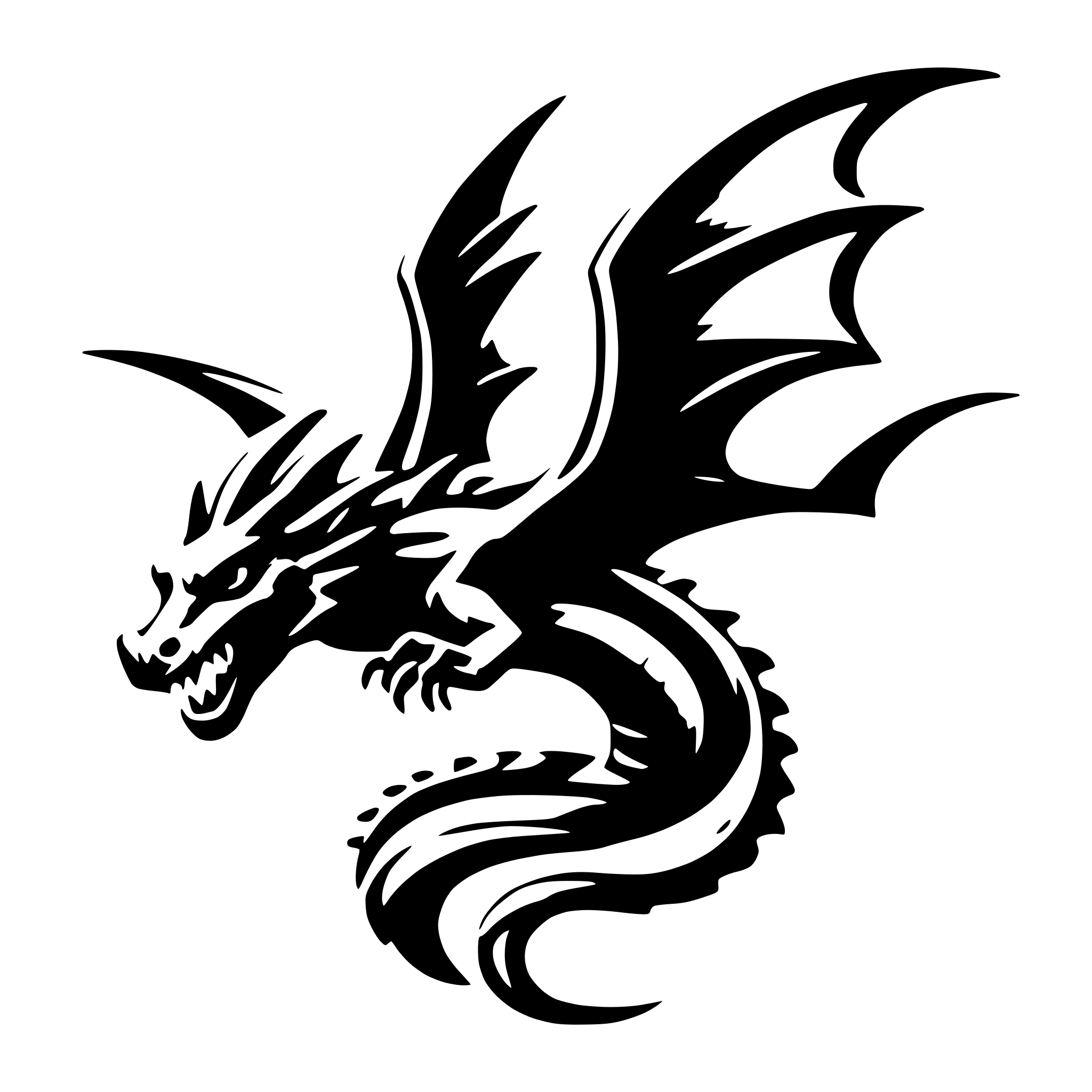 AI-generated SVG of 'flying dragon'