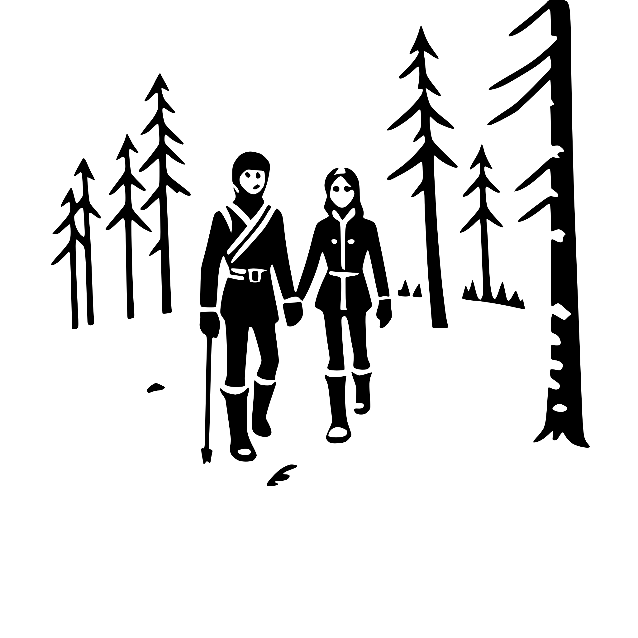 AI-generated SVG of a snowshoeing in woods