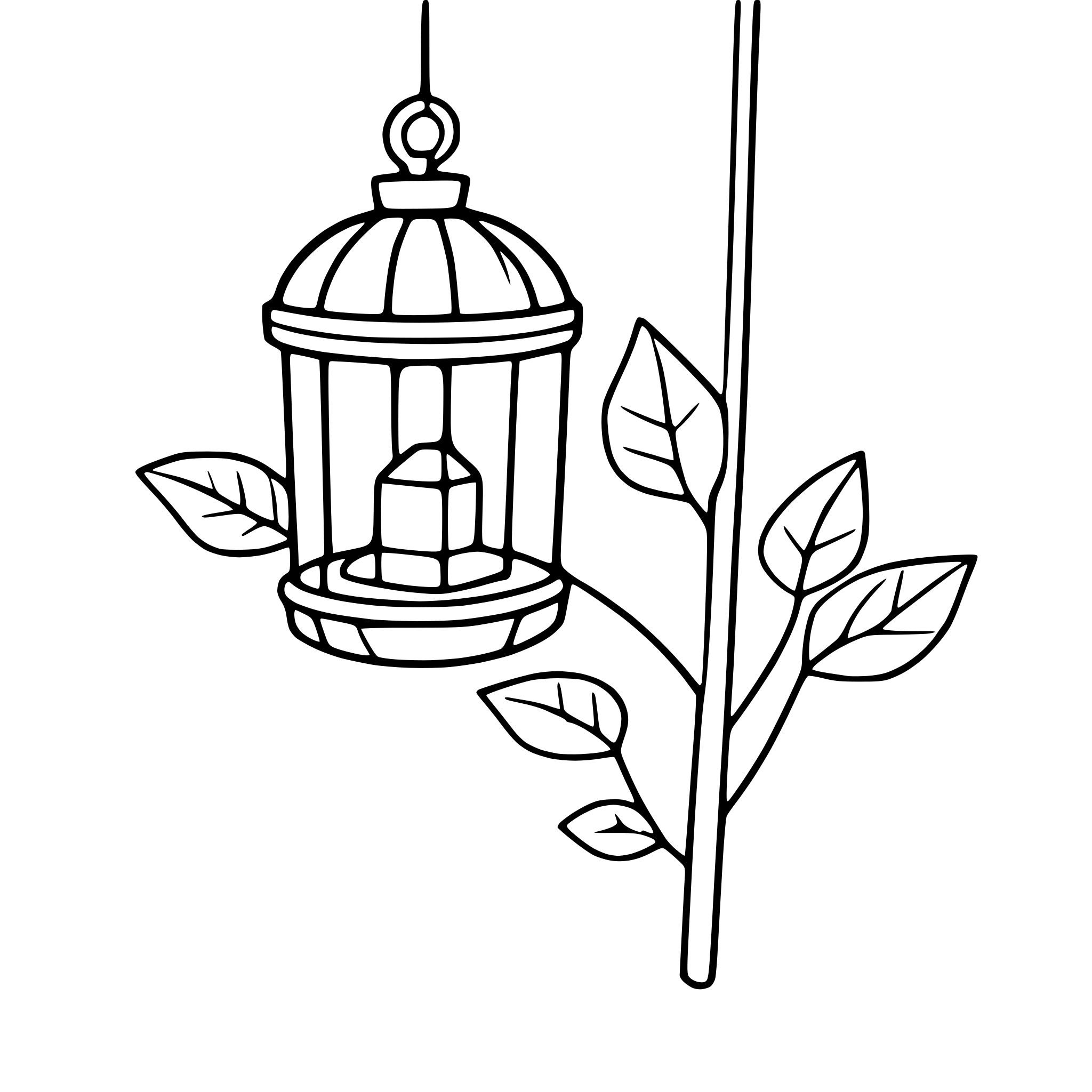 AI-generated SVG of a lantern with hanging vines