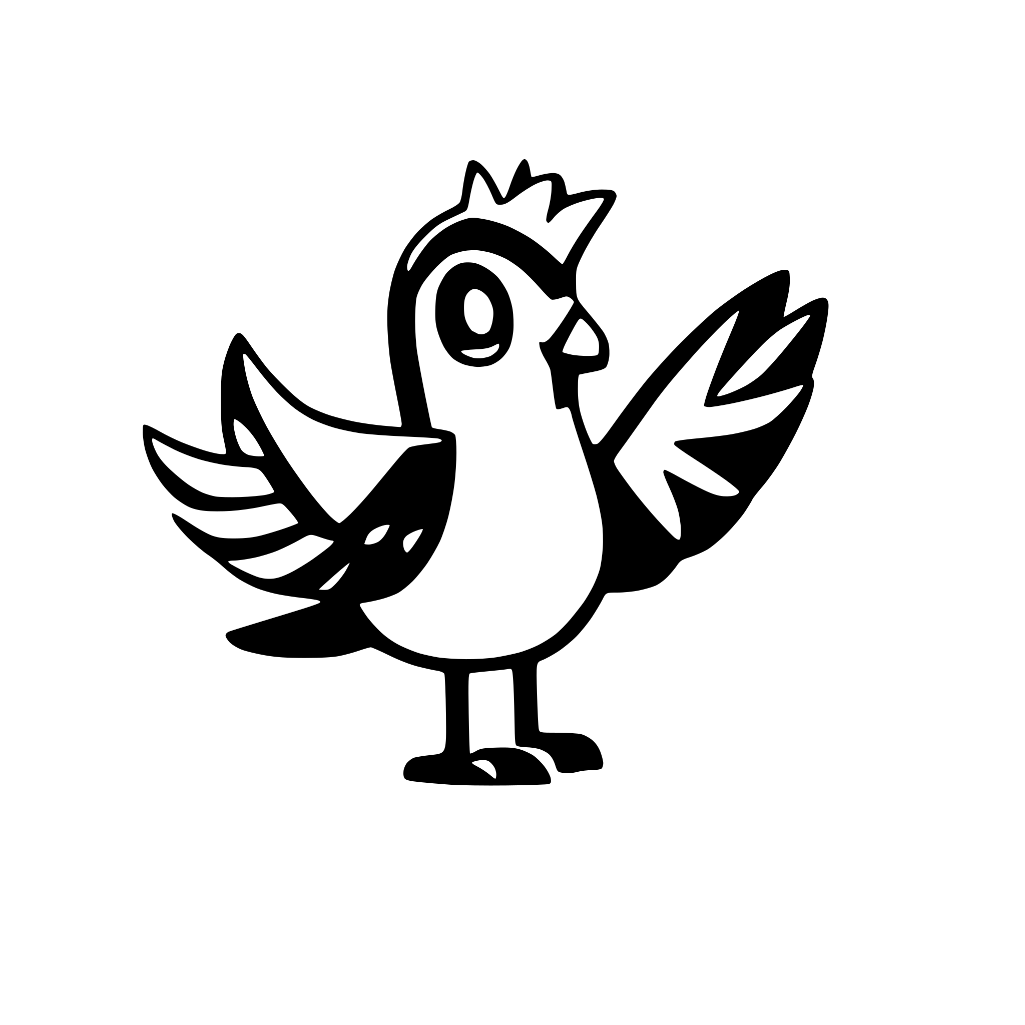 AI-generated SVG of a a bird with wings flapping