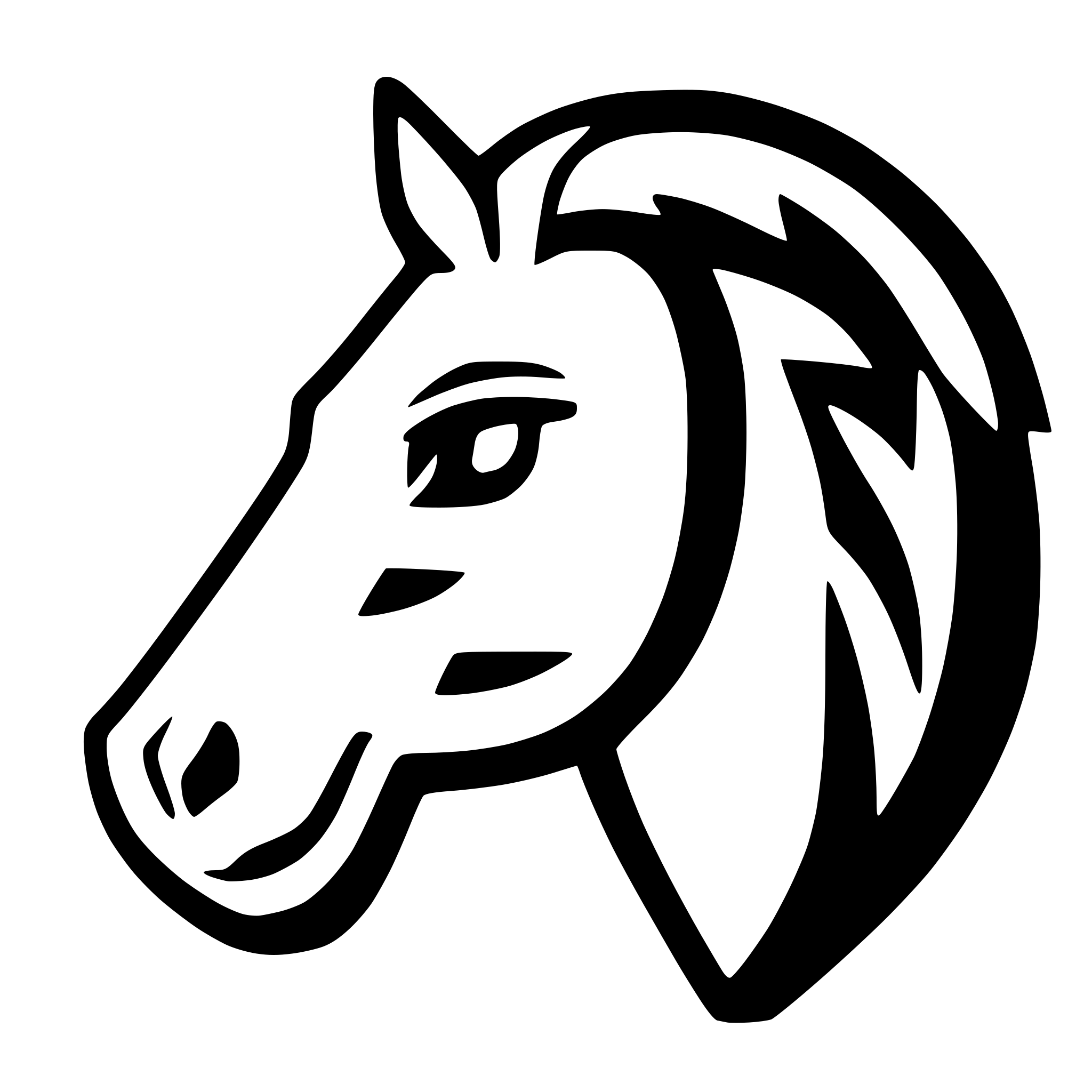 AI-generated SVG of a simple horse head in a pin