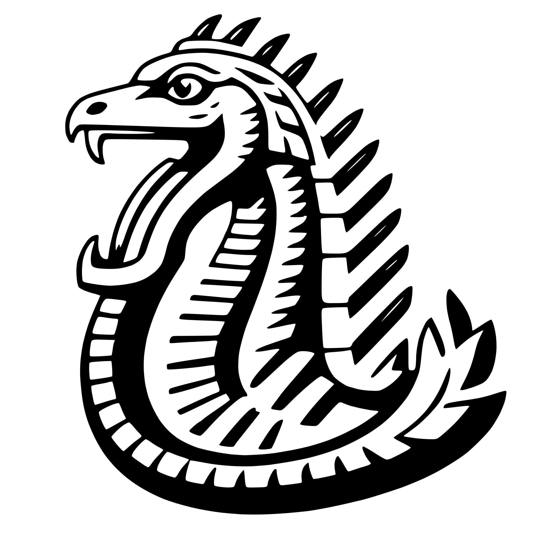 AI-generated SVG of a quetzalcoatl