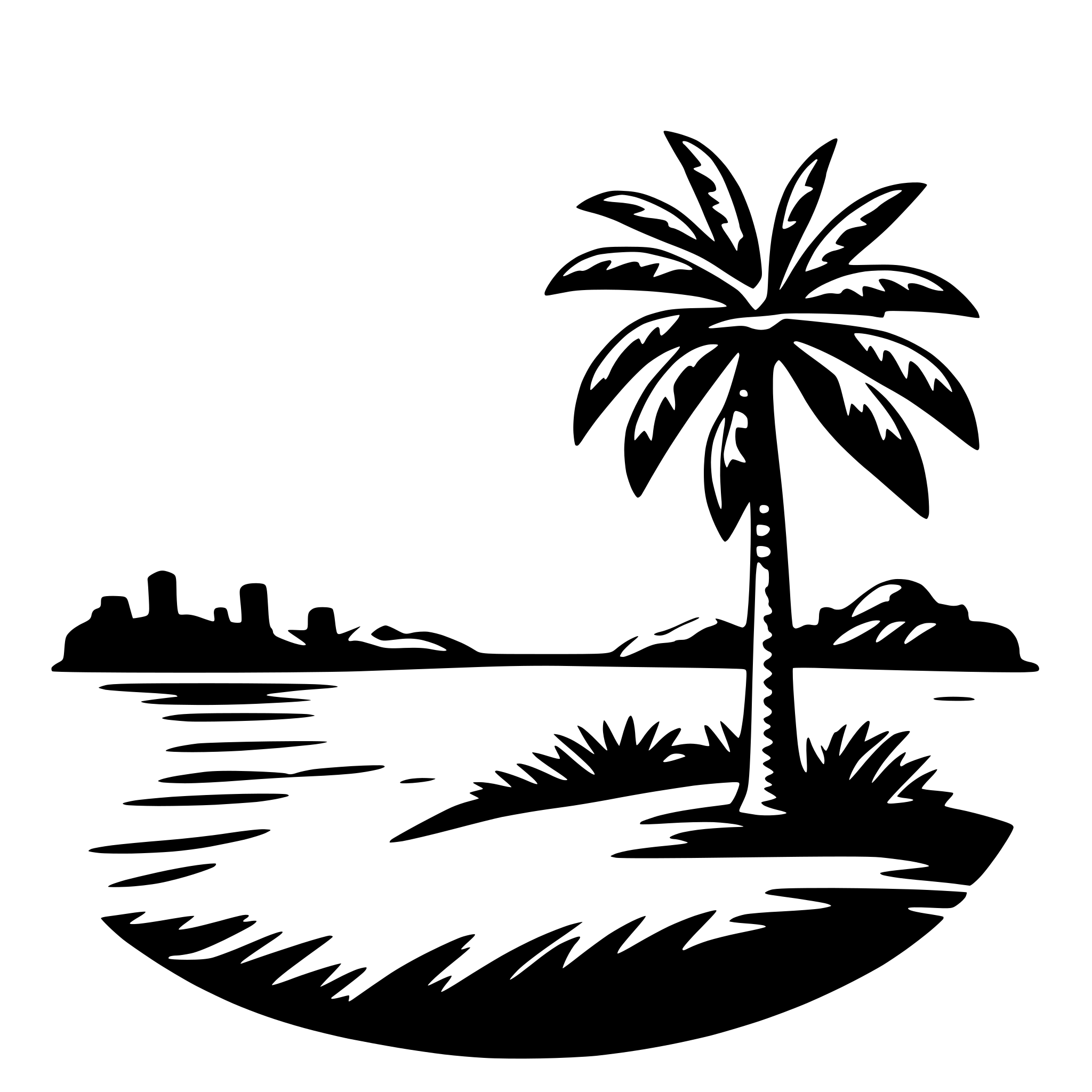 AI-generated SVG of 'sun and palm tree'