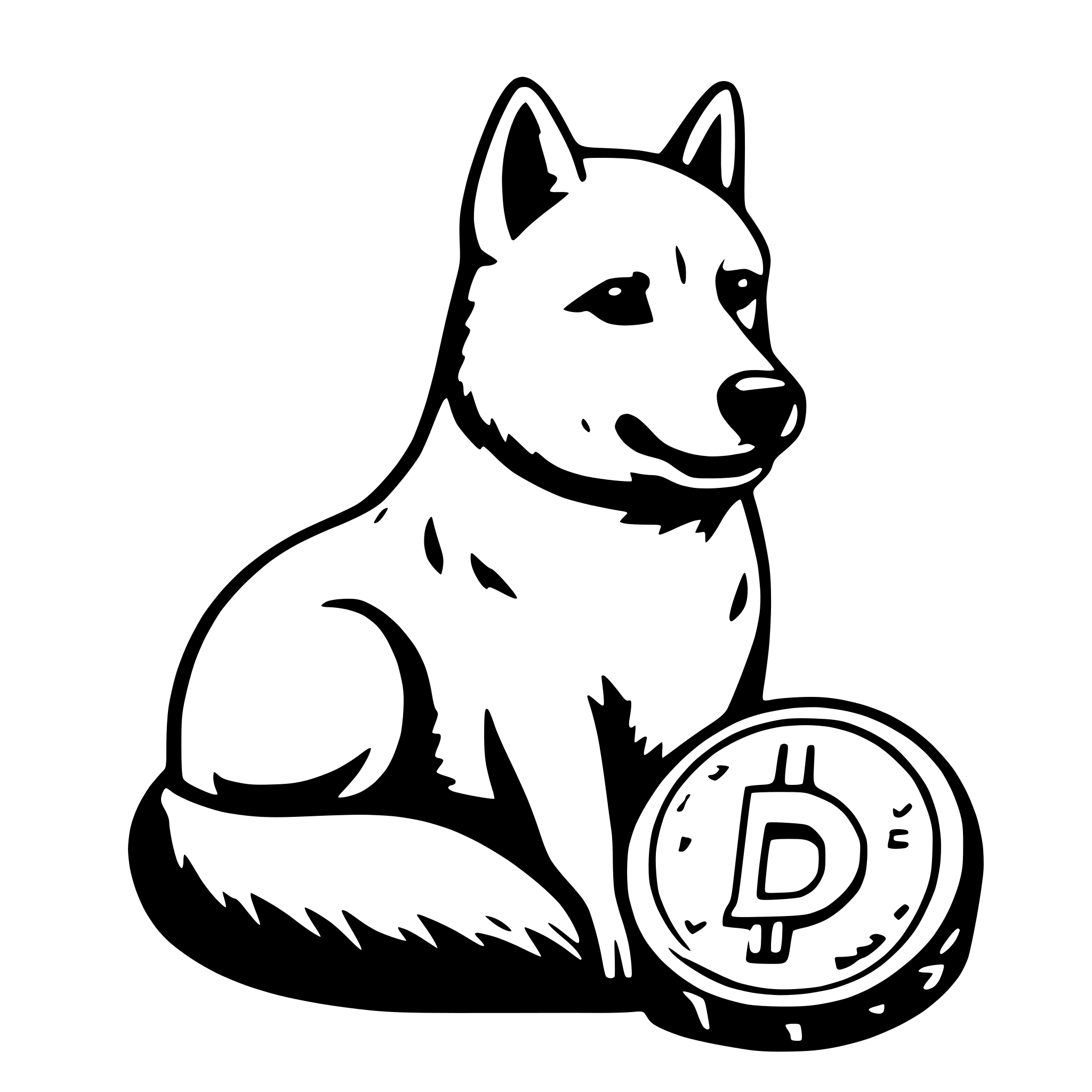 AI-generated SVG of a a dogecoin illustration