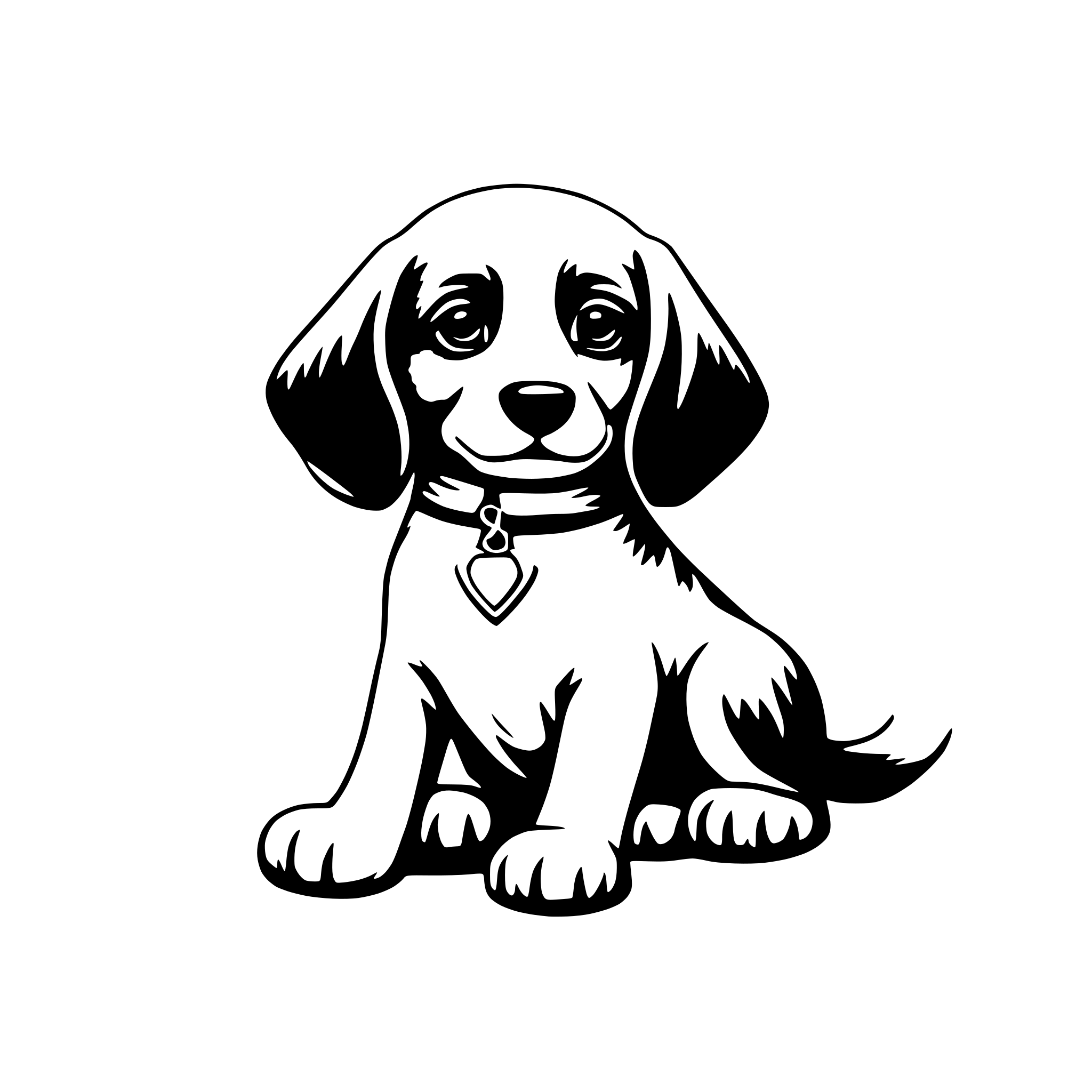 AI-generated SVG of a coloring pages cute puppy