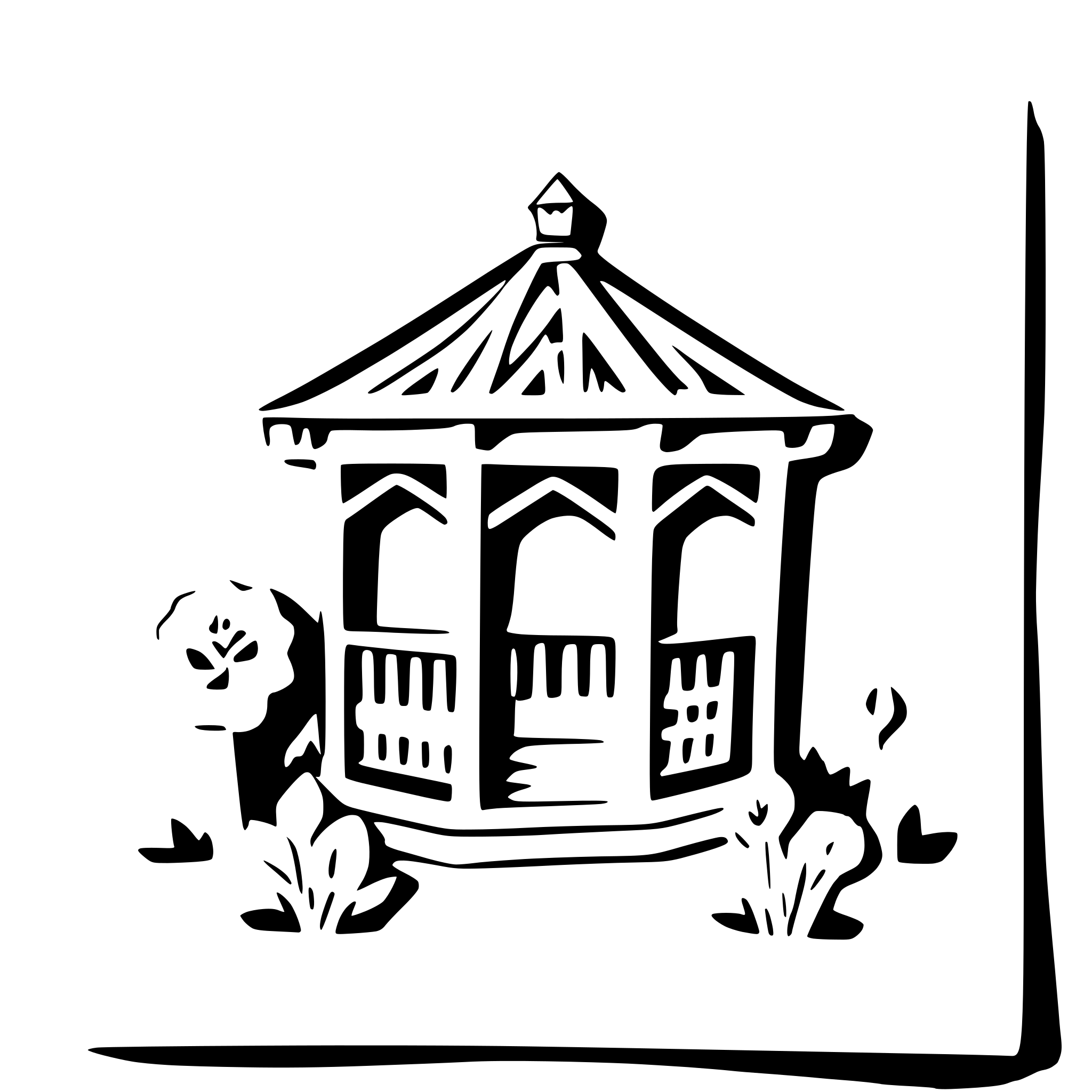 AI-generated SVG of 'gazebo in a flower garden'