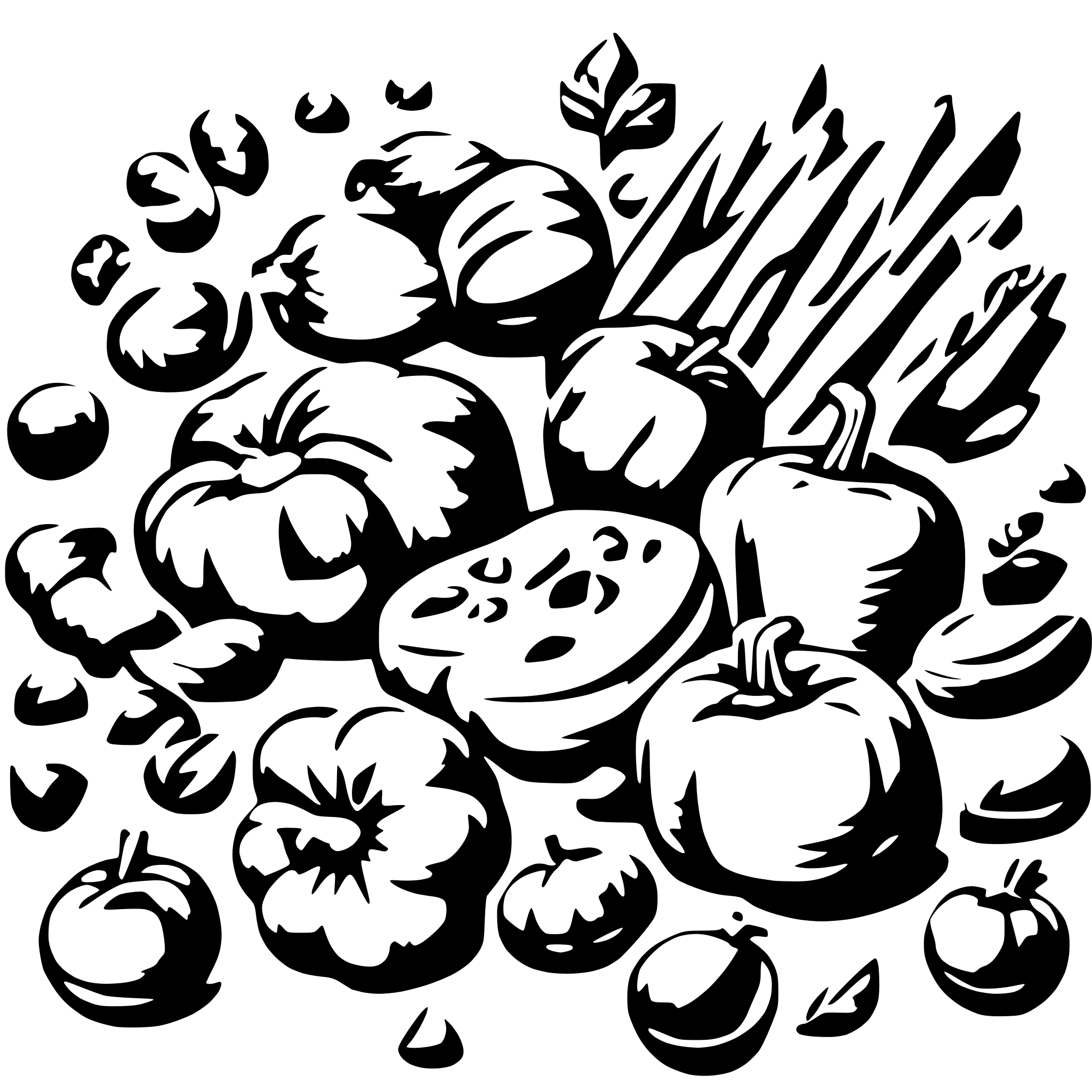 AI-generated SVG of 'Generate scattered vegetables'