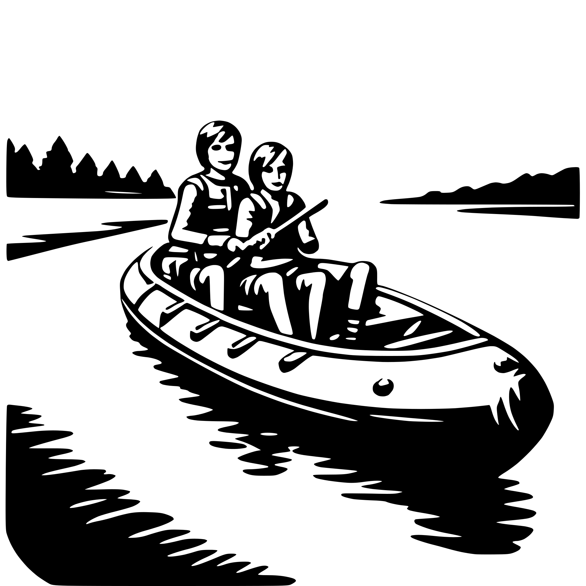 AI-generated SVG of a river rafting