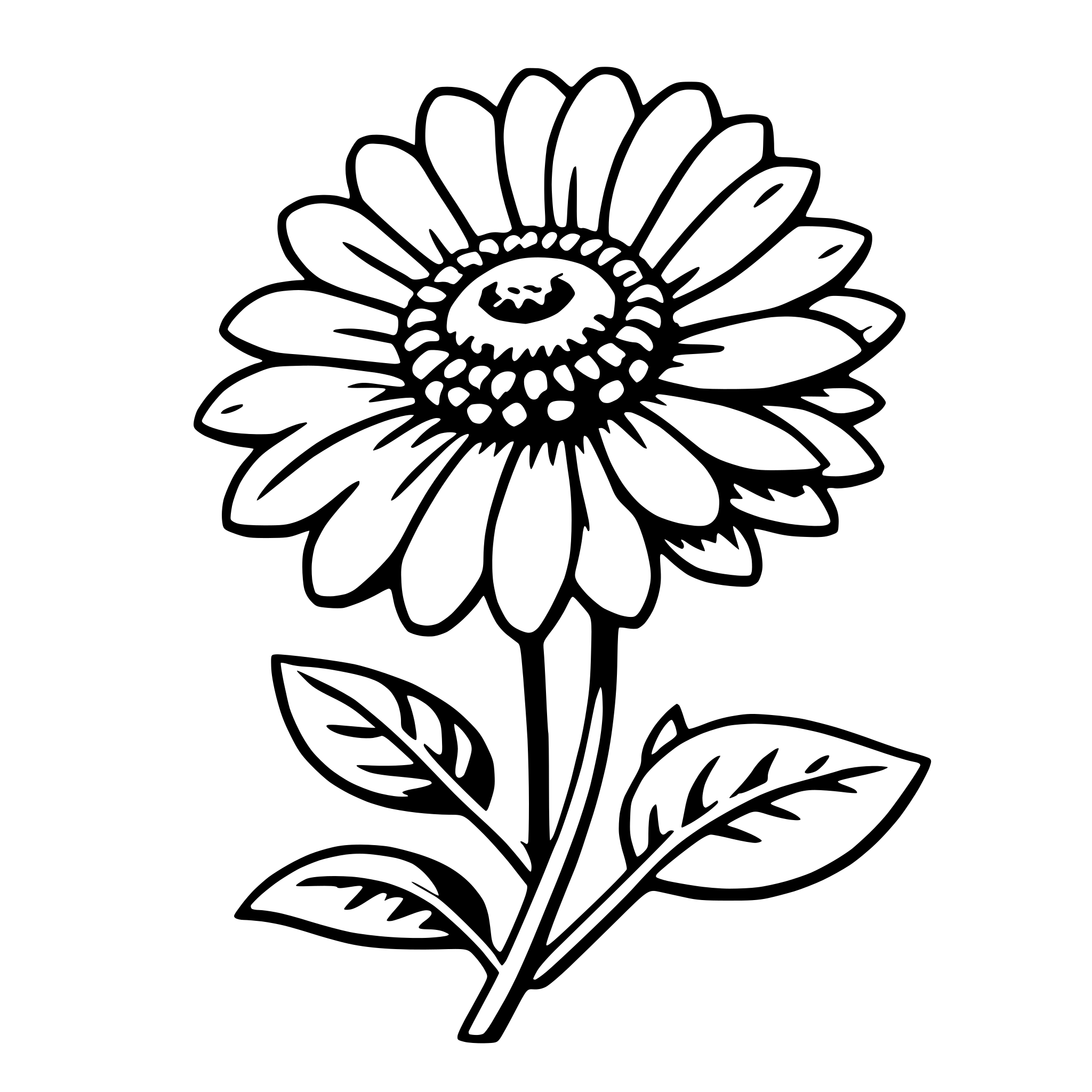 AI-generated SVG of a zinnia