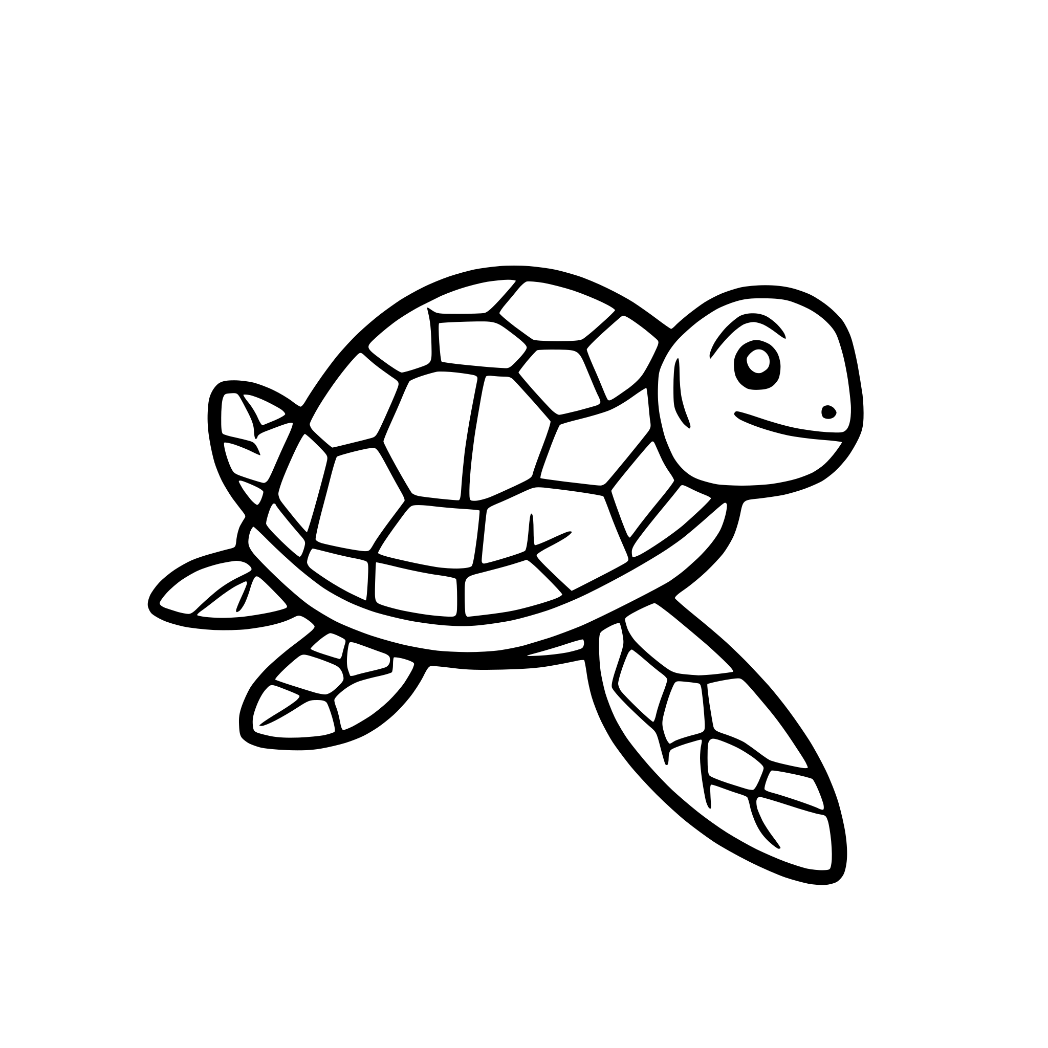 AI-generated SVG of 'turtle with ocean waves'