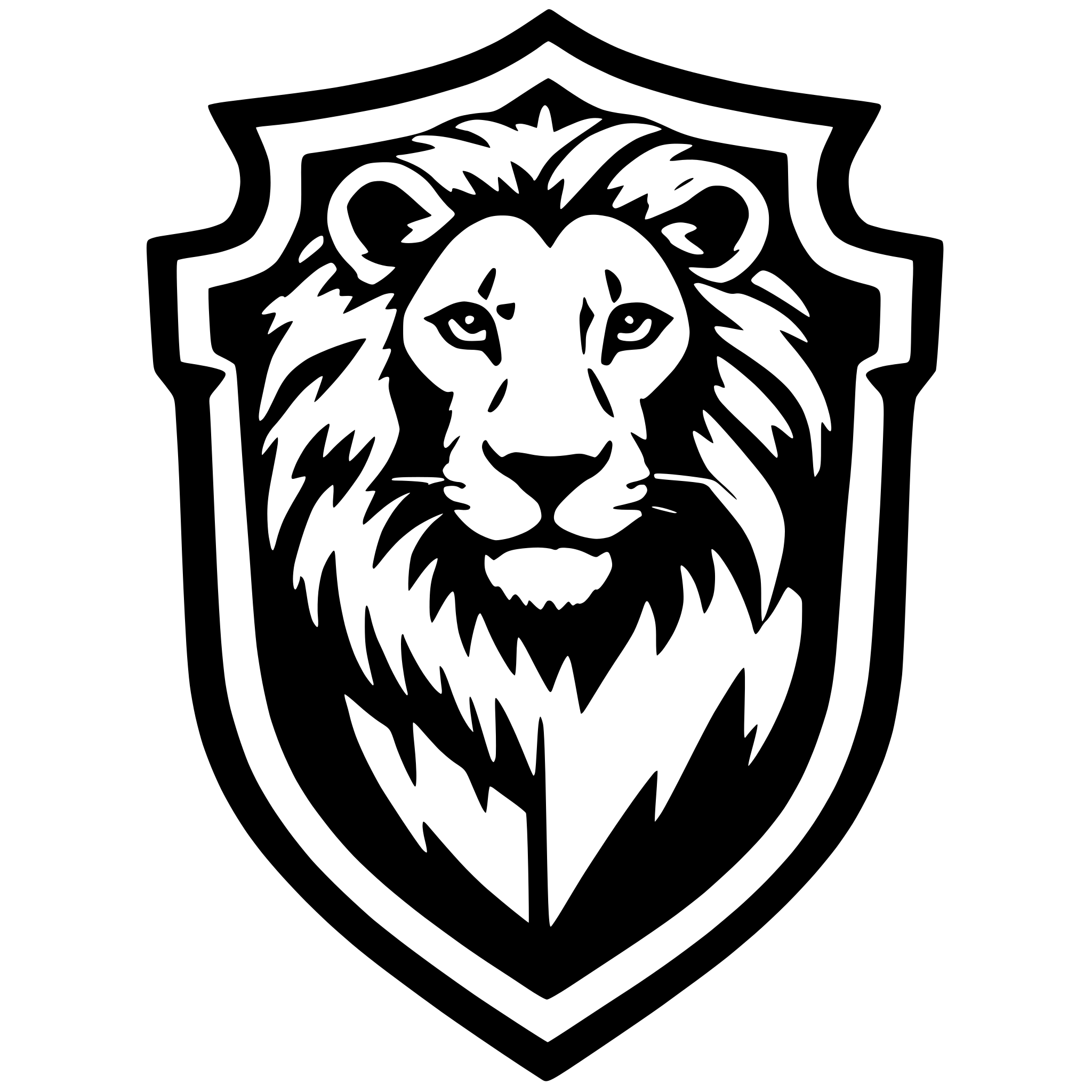 AI-generated SVG of a a lion in a heraldic shield