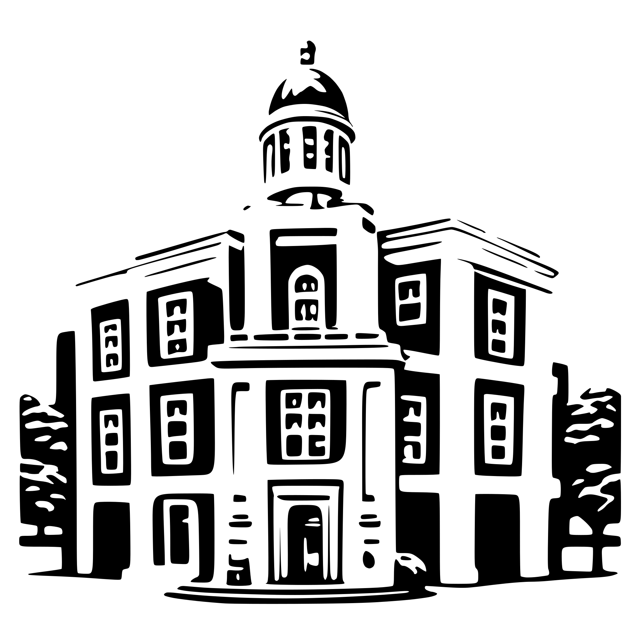 AI-generated SVG of 'front facing city hall building'