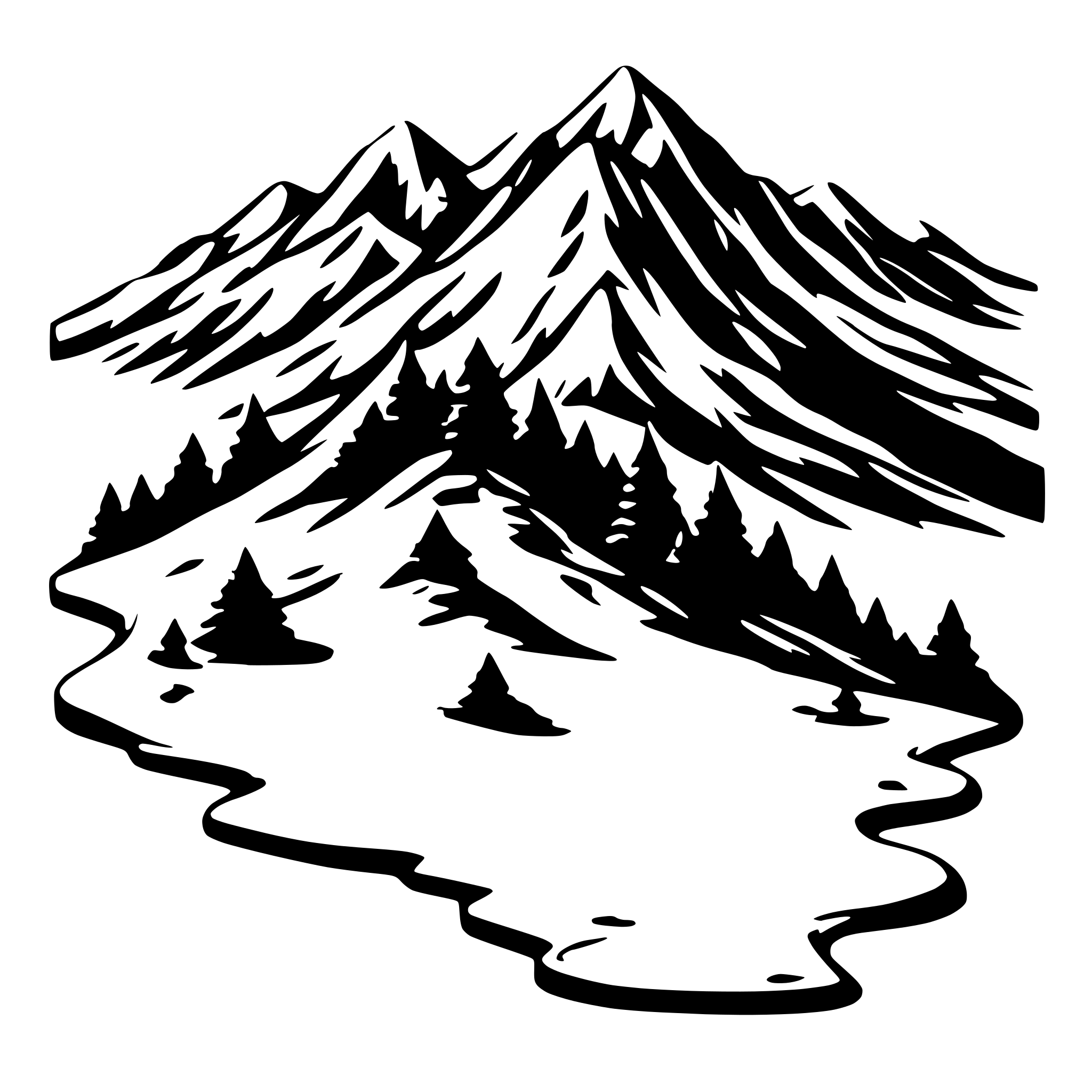 AI-generated SVG of 'a mountain topography map'