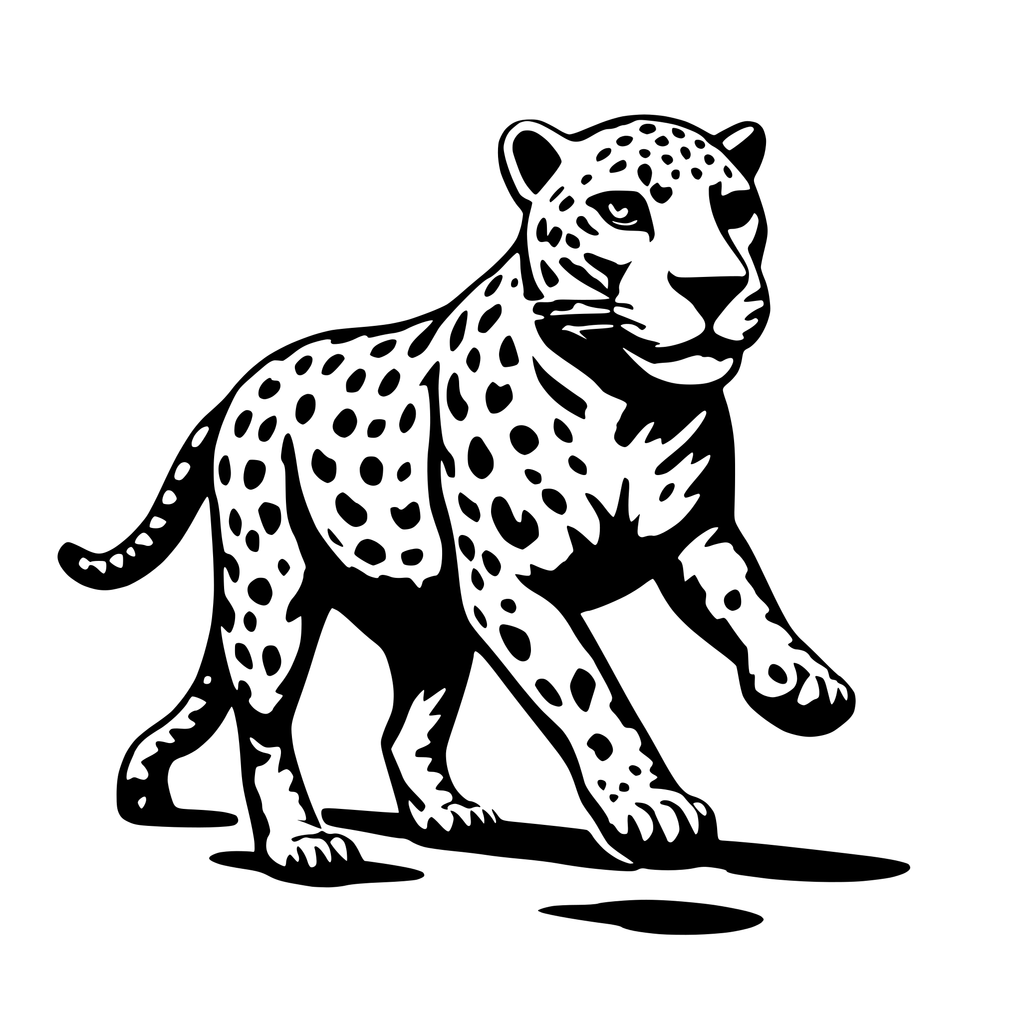 AI-generated SVG of 'walking jaguar'