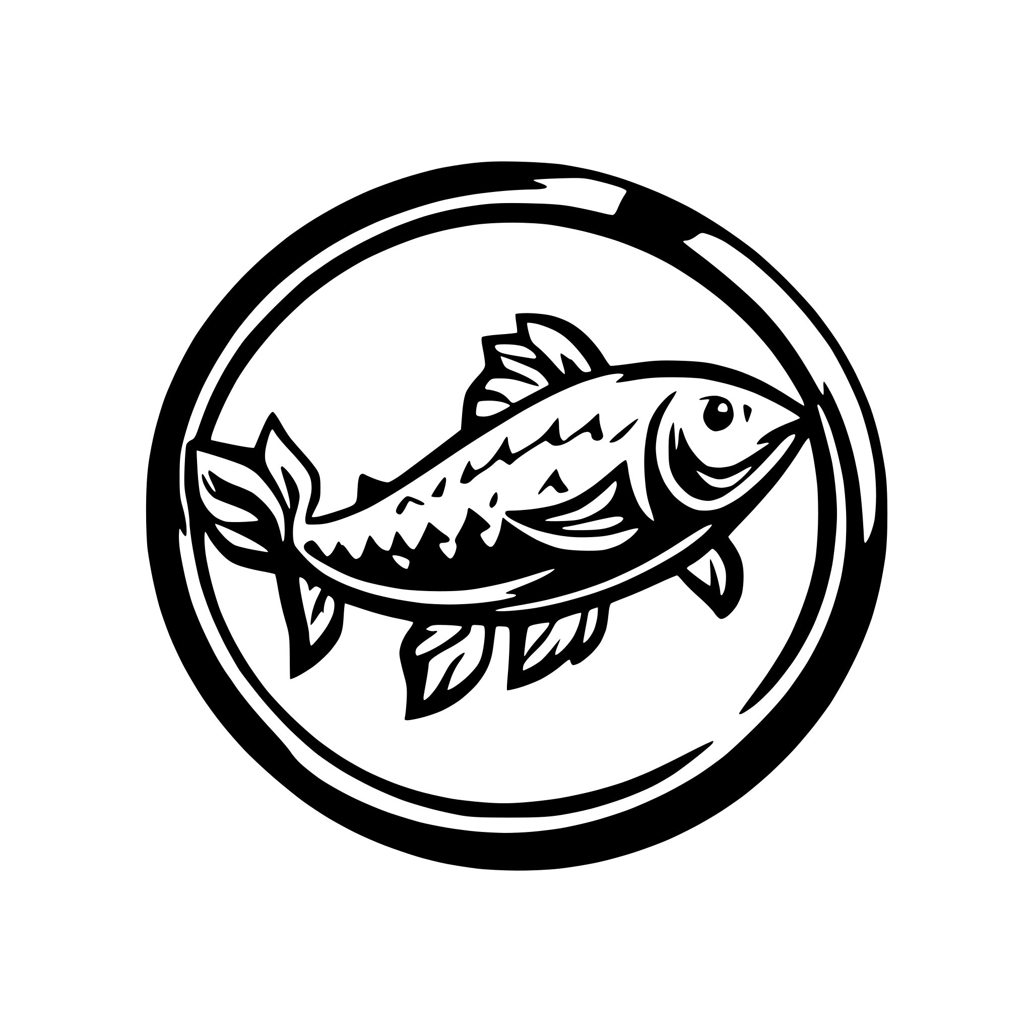 AI-generated SVG of 'jumping fish black vector'