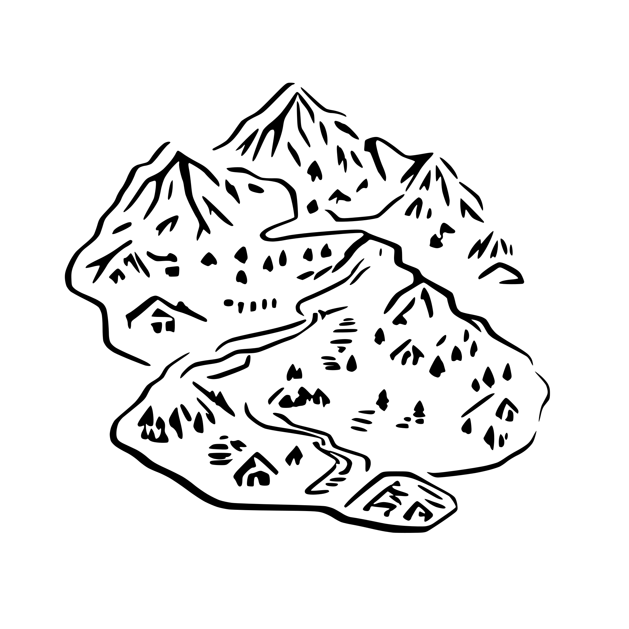 AI-generated SVG of 'Map of ski resort with multiple trails.'