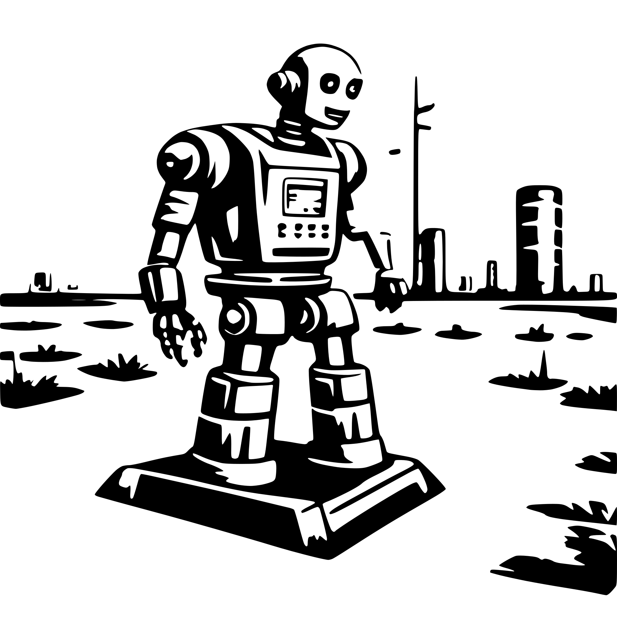 AI-generated SVG of 'robot in PV plant'