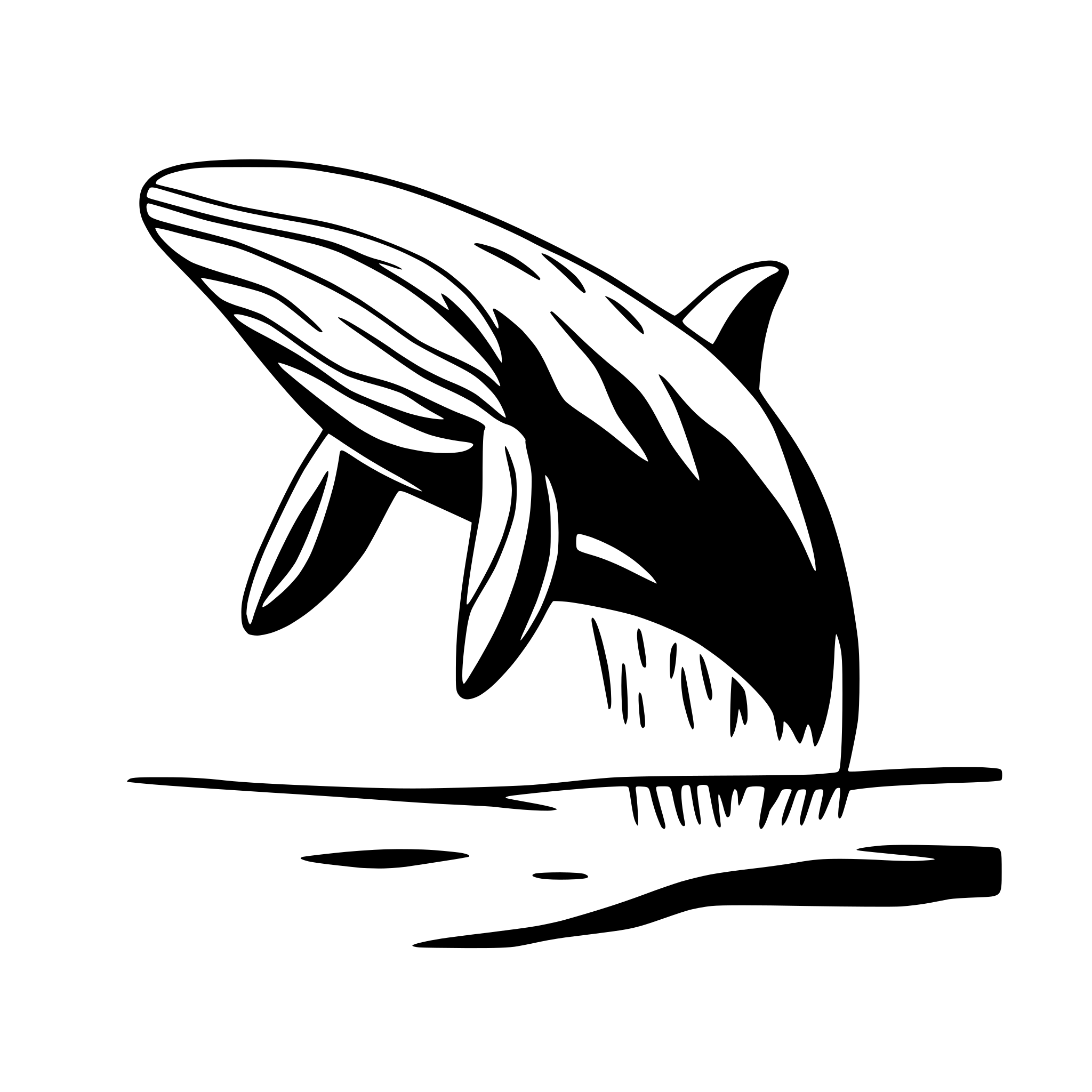 AI-generated SVG of a whale breaching ocean surface