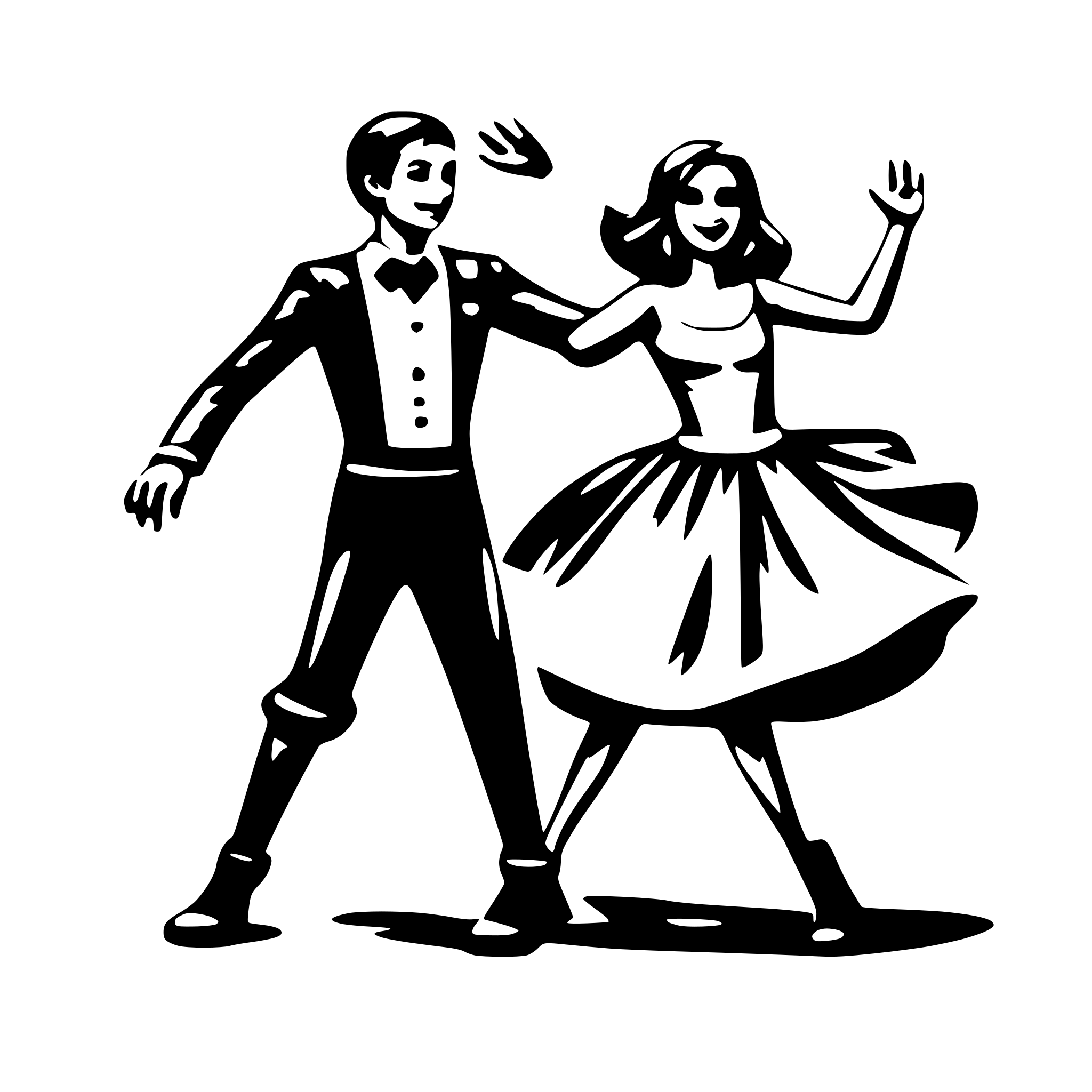AI-generated SVG of 'Create dancing characters'