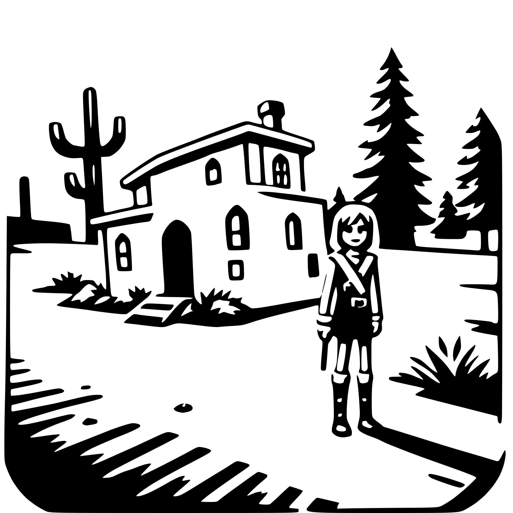 AI-generated SVG of 'exploring ghost town'