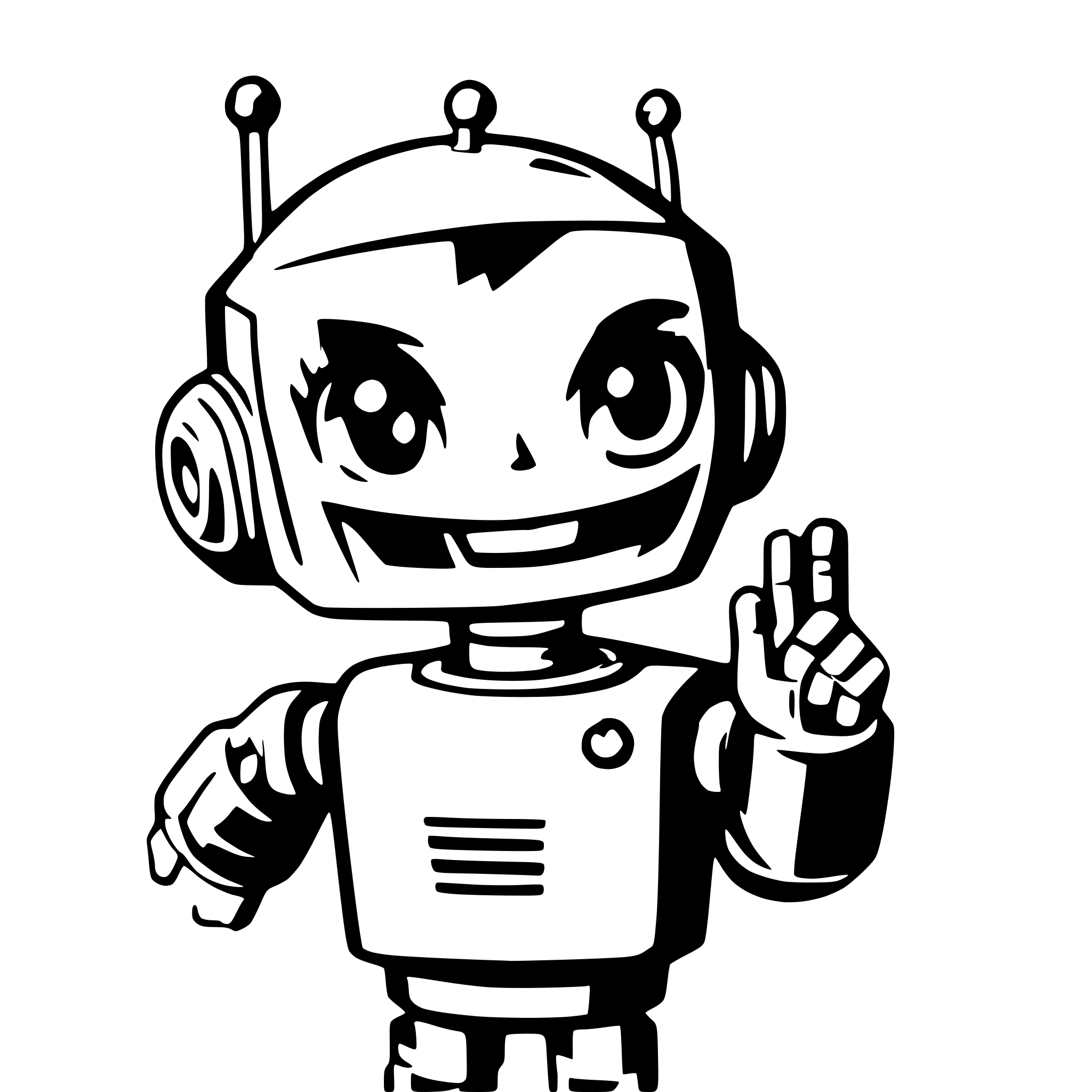 AI-generated SVG of 'robot saying hi'