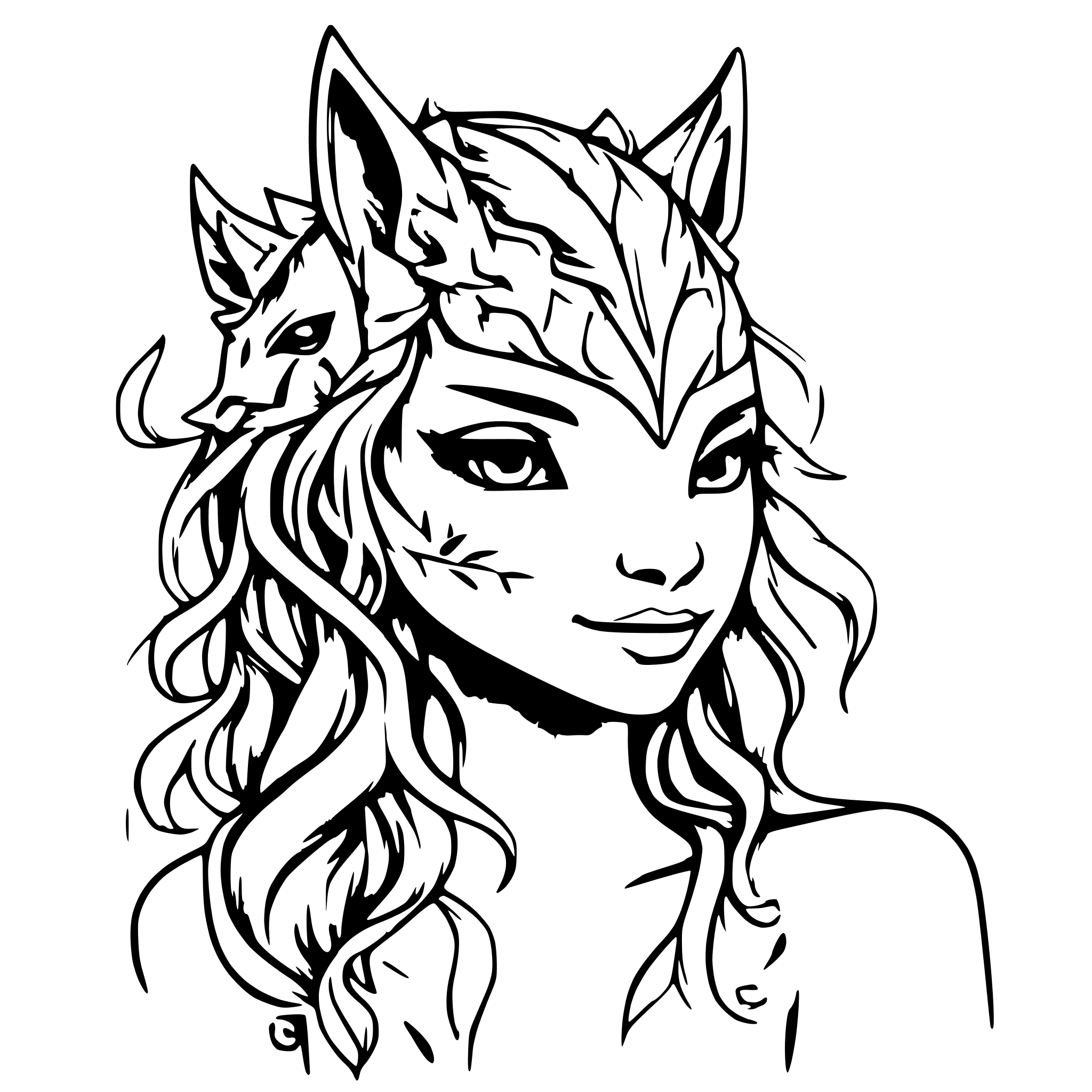 AI-generated SVG of a A Mythological creature that is a blend of a lynx and a pegasus.