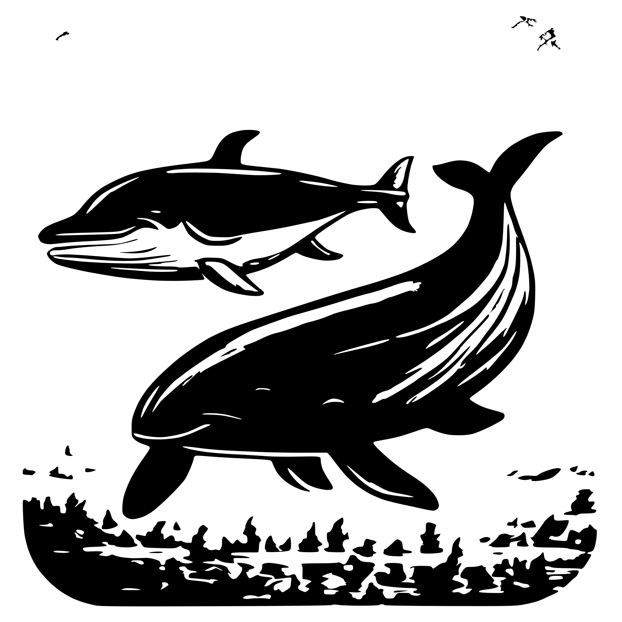AI-generated SVG of a minimalist scientist whale