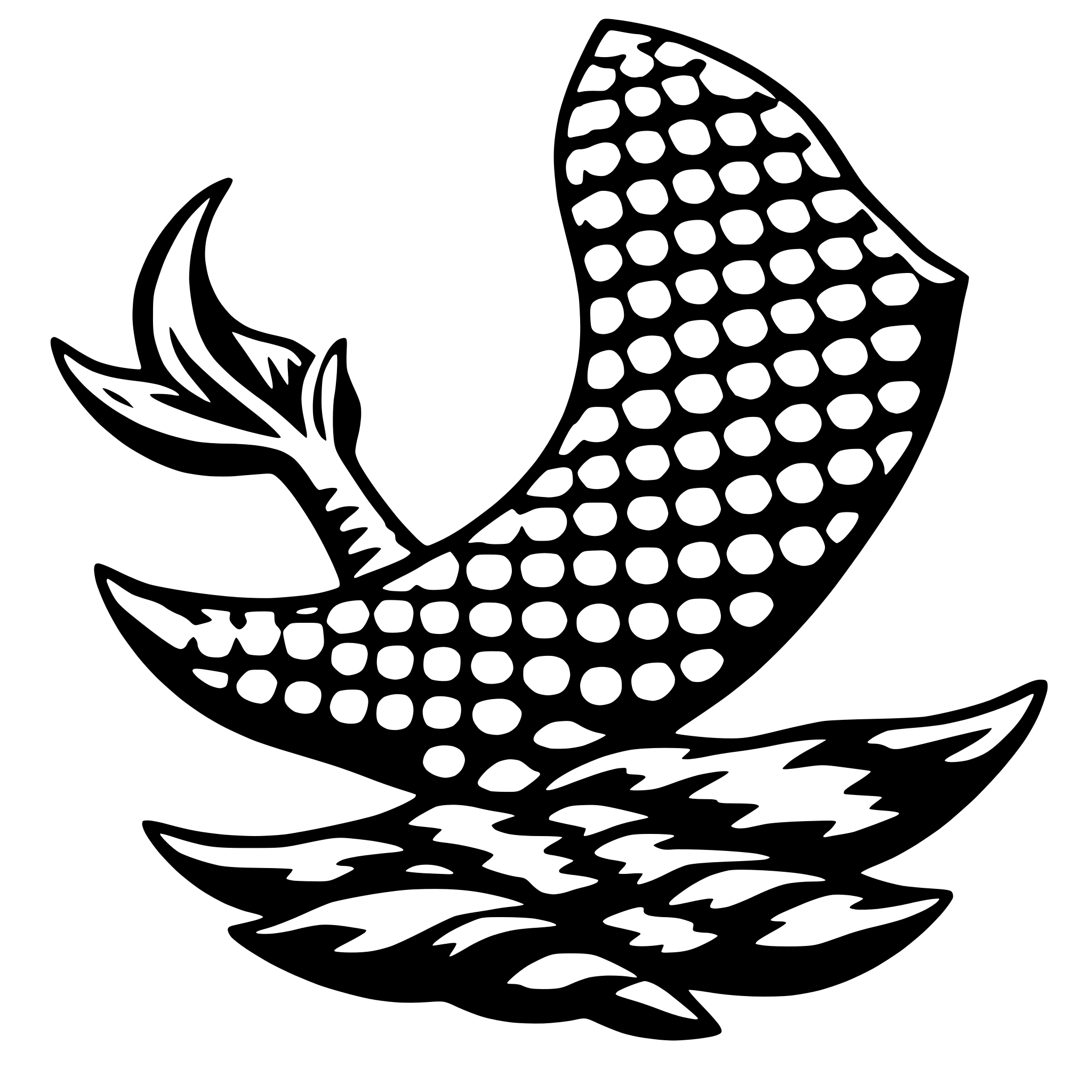AI-generated SVG of a mermaid scales