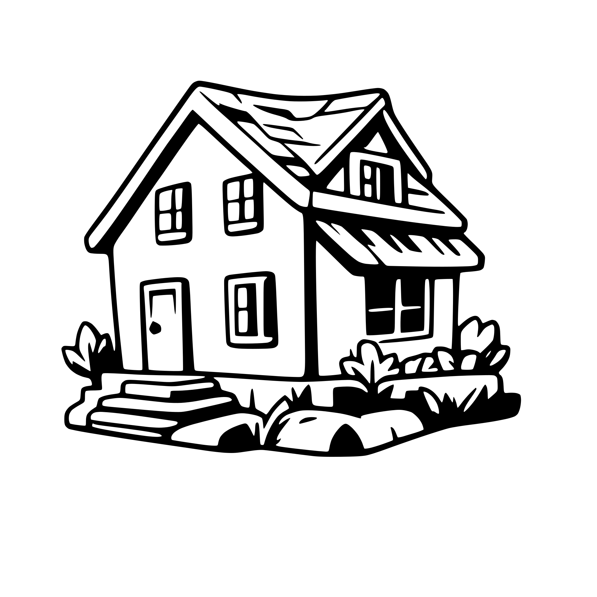 AI-generated SVG of a a house are animating and color