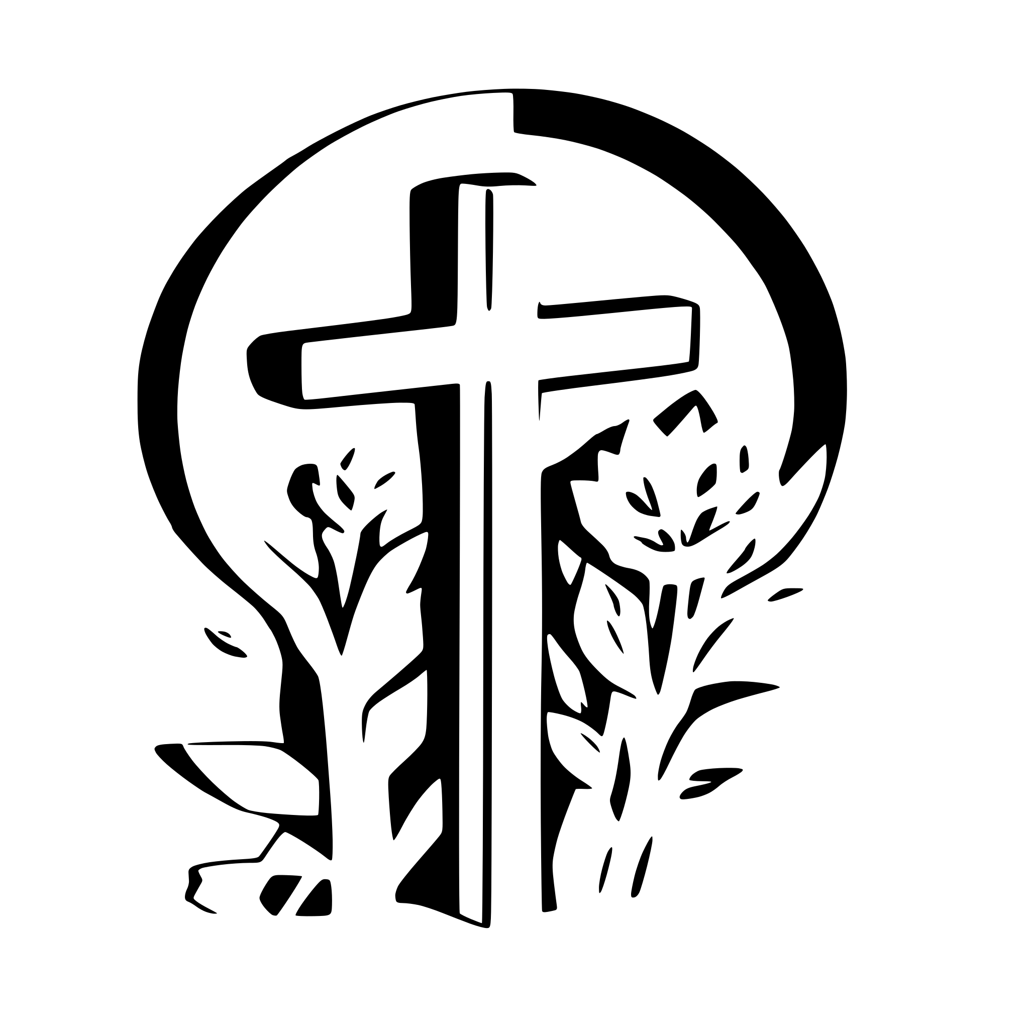 AI-generated SVG of a easter cross and flowers
