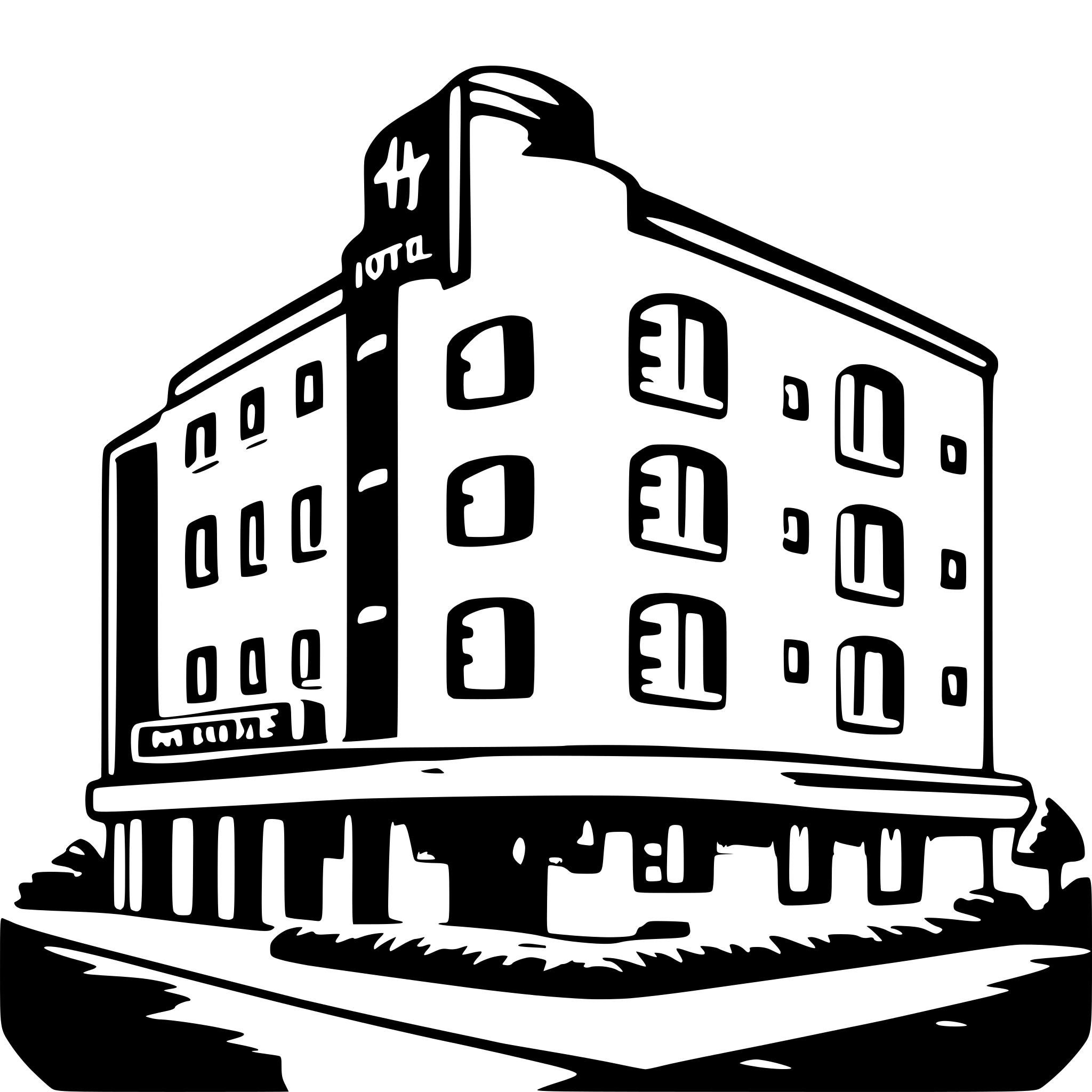 AI-generated SVG of a hotel