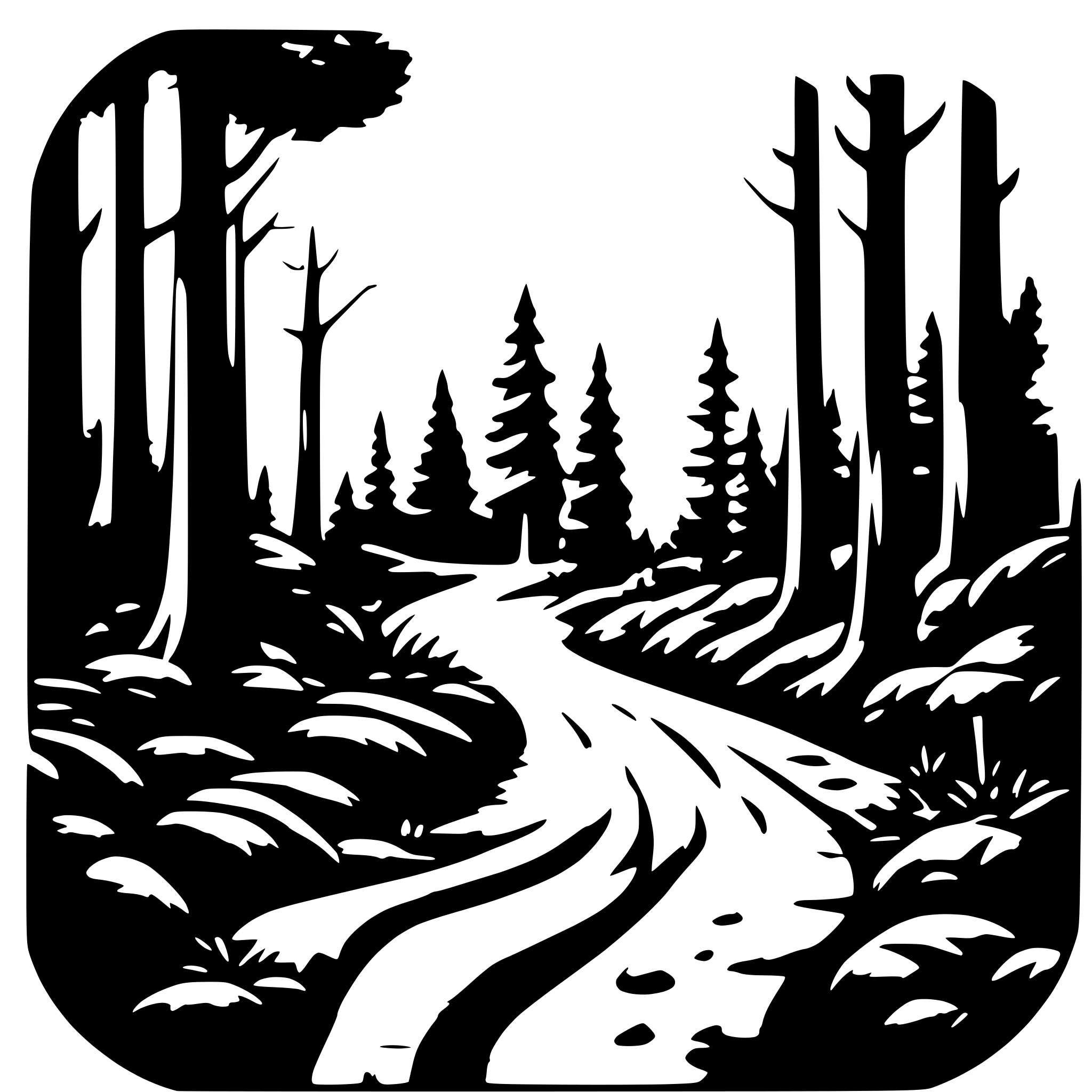 AI-generated SVG of a 3 layered forest scene