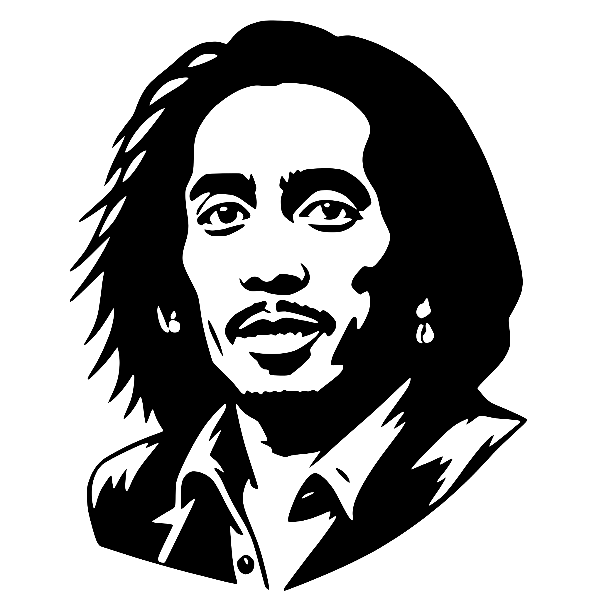 AI-generated SVG of a bob marley