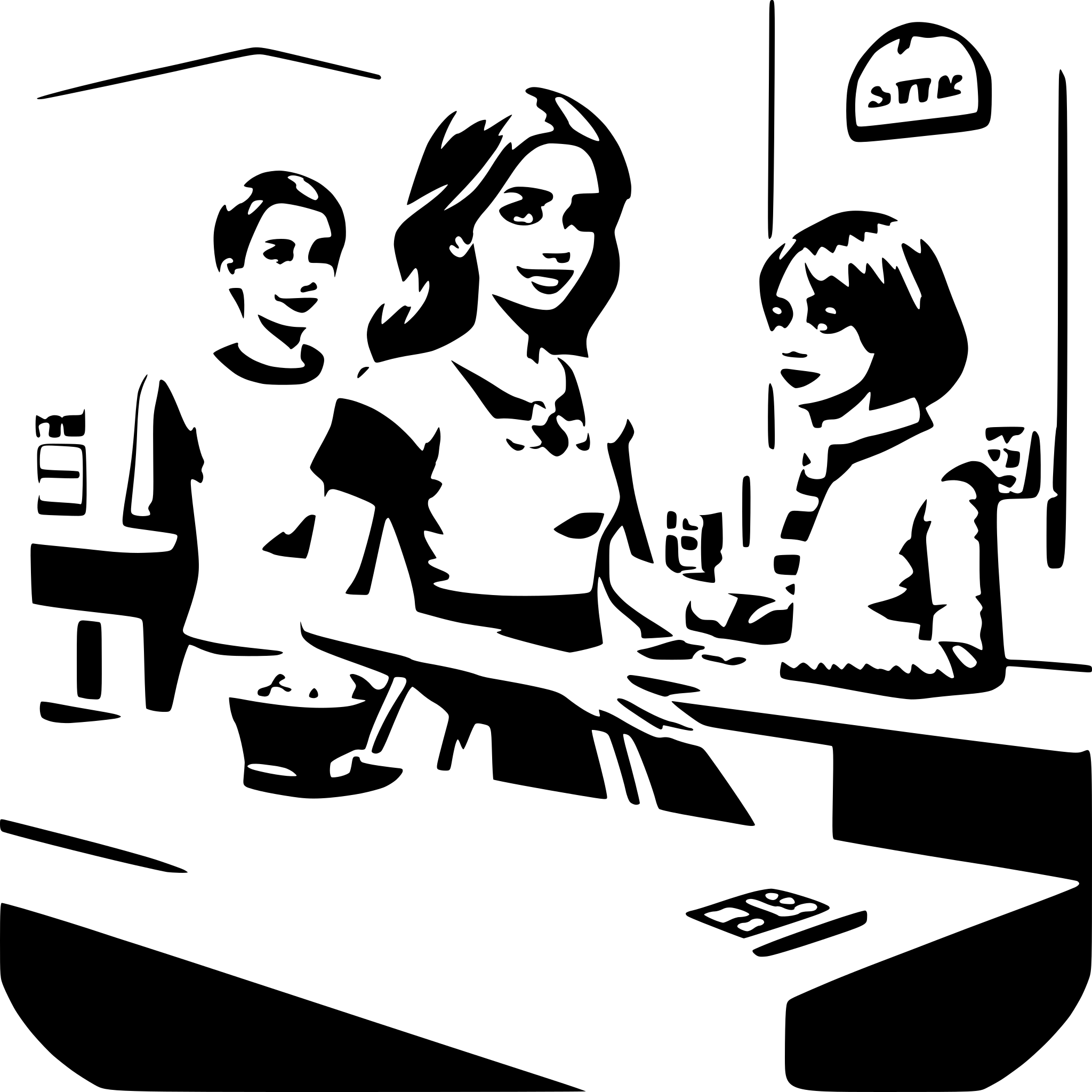 AI-generated SVG of 'a pregnant lady stands at a counter looking at the cashier'