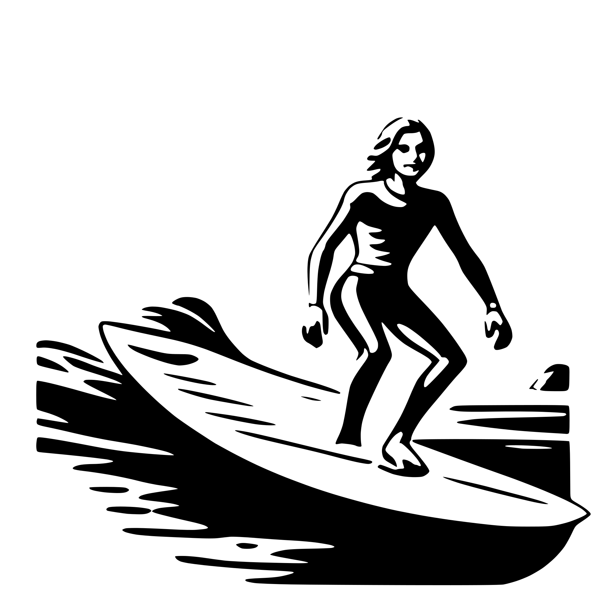 AI-generated SVG of a Surfing