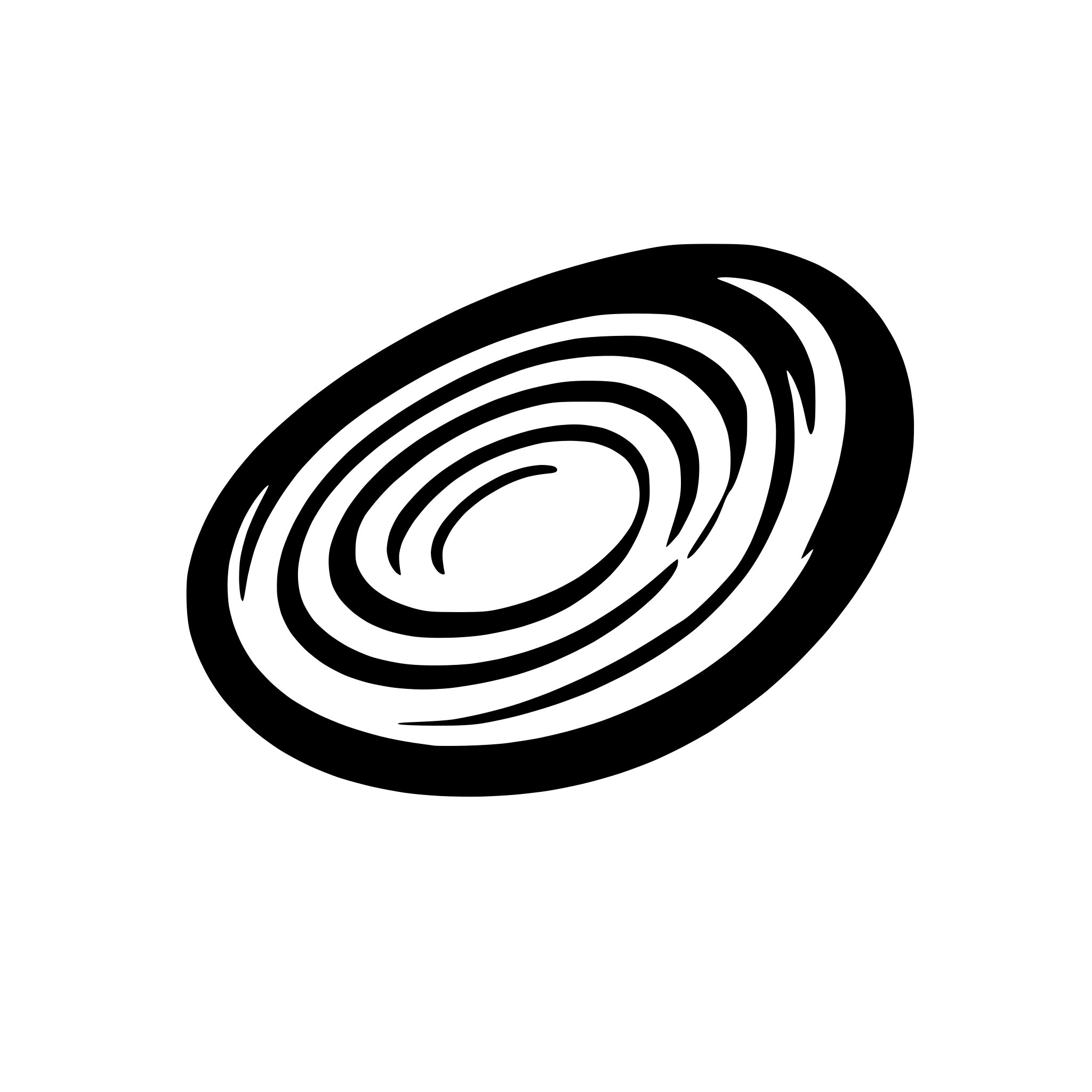 AI-generated SVG of a An oval-shaped spiral galaxy silhouette